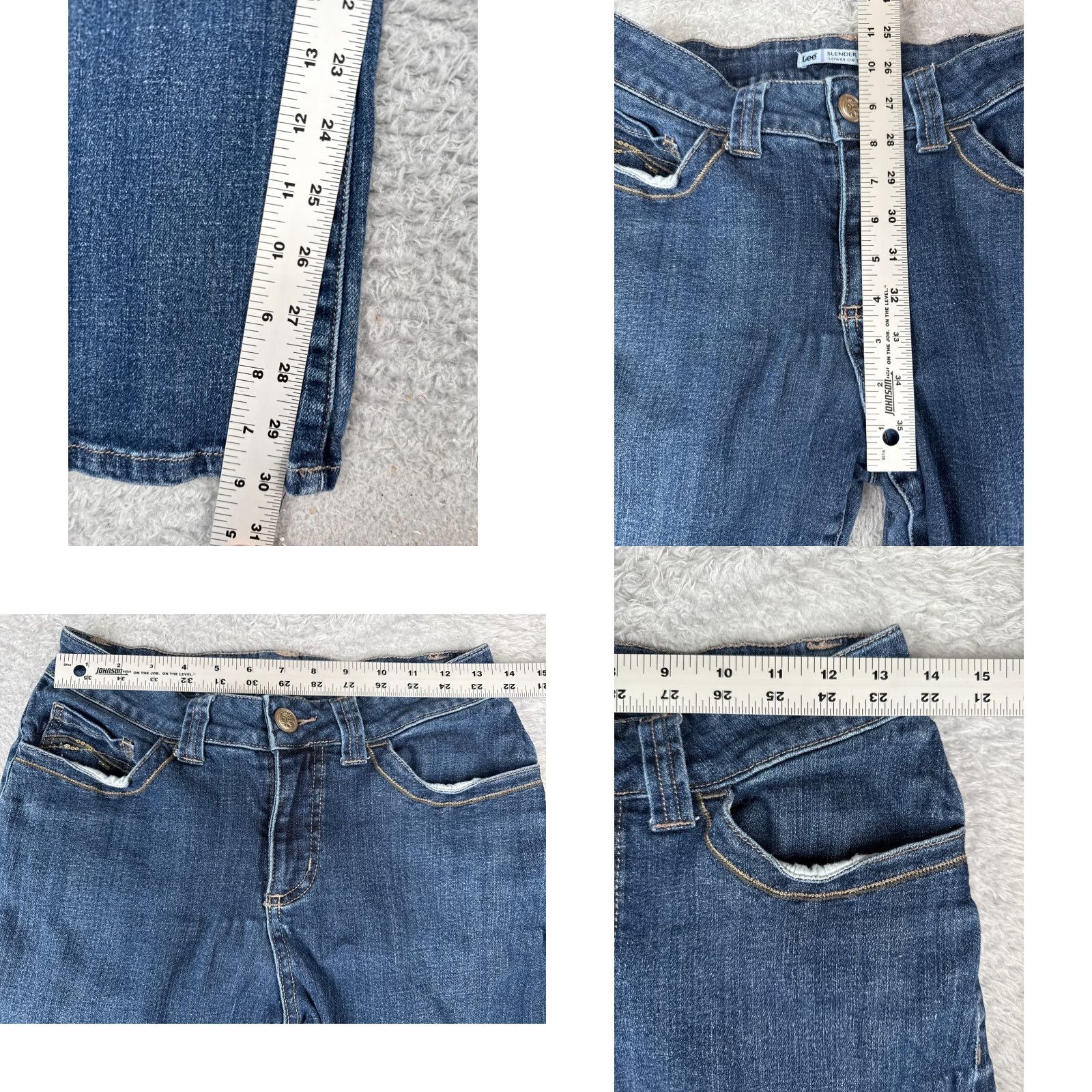 Lee Lee Women's Blue Denim Bootcut Jeans 27x30 Mid Rise Cotton Southwestern Style Size 27" / US 4 / IT 40 - 8 Thumbnail