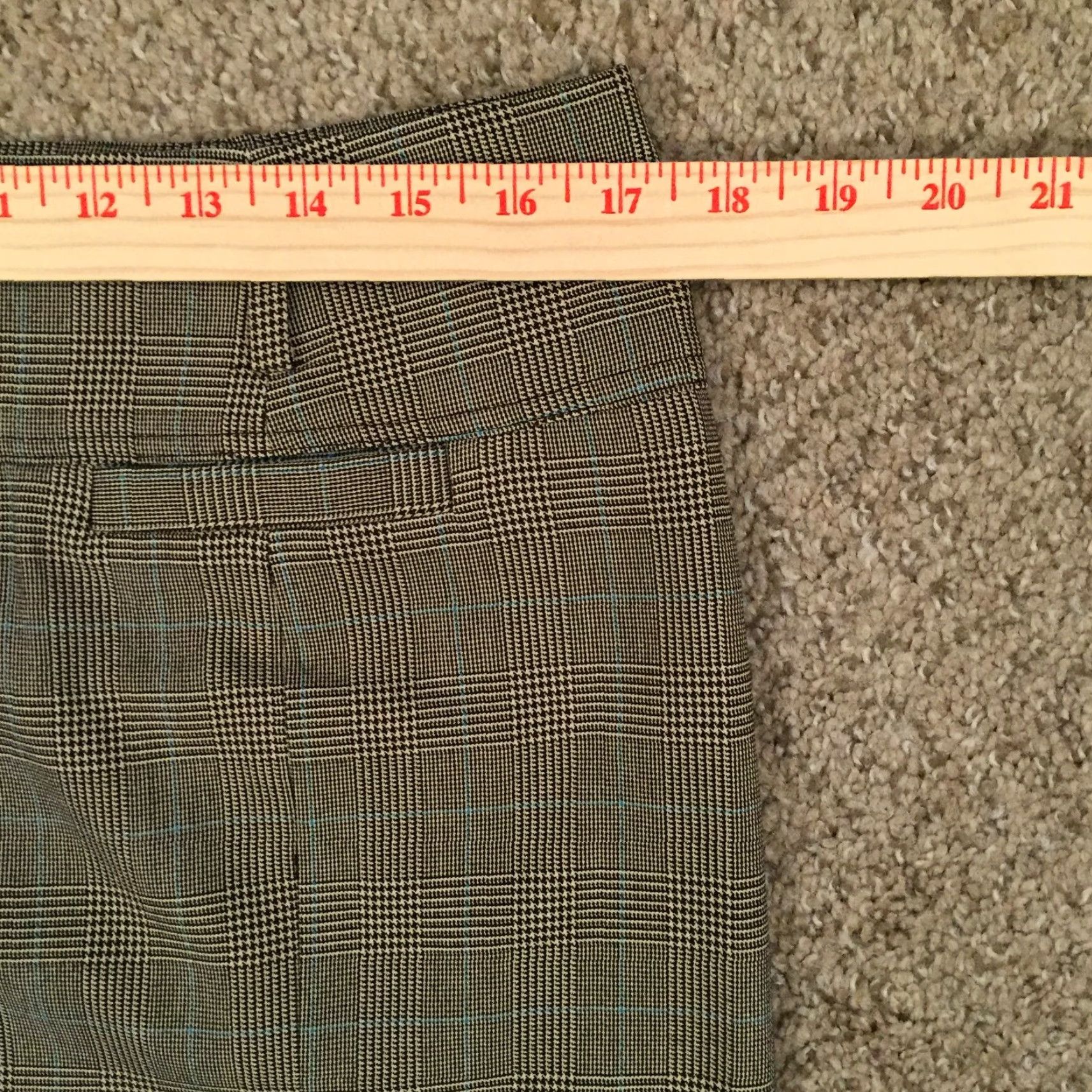 Vintage Preswick & Moore Skirt 10 Gray Blue Plaid Pencil Polyester Blend Lined Knee Length Women Size 32" / US 10 / IT 46 - 4 Thumbnail