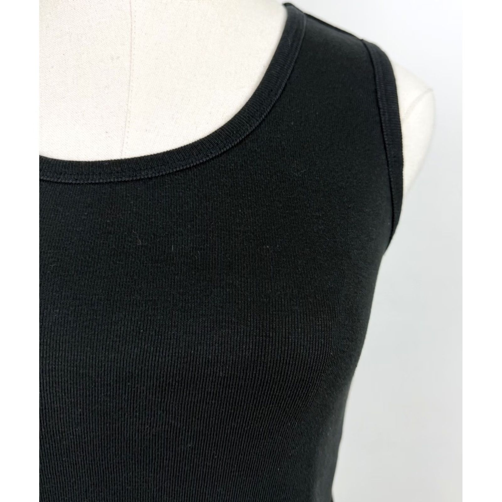 Basic Editions VINTAGE Basic Editions Tank Womens Small 90s Black Cotton Blend Jersey Tank Womens S Large Black 90s Grunge Retro Womens Size S / US 4 / IT 40 - 3 Thumbnail