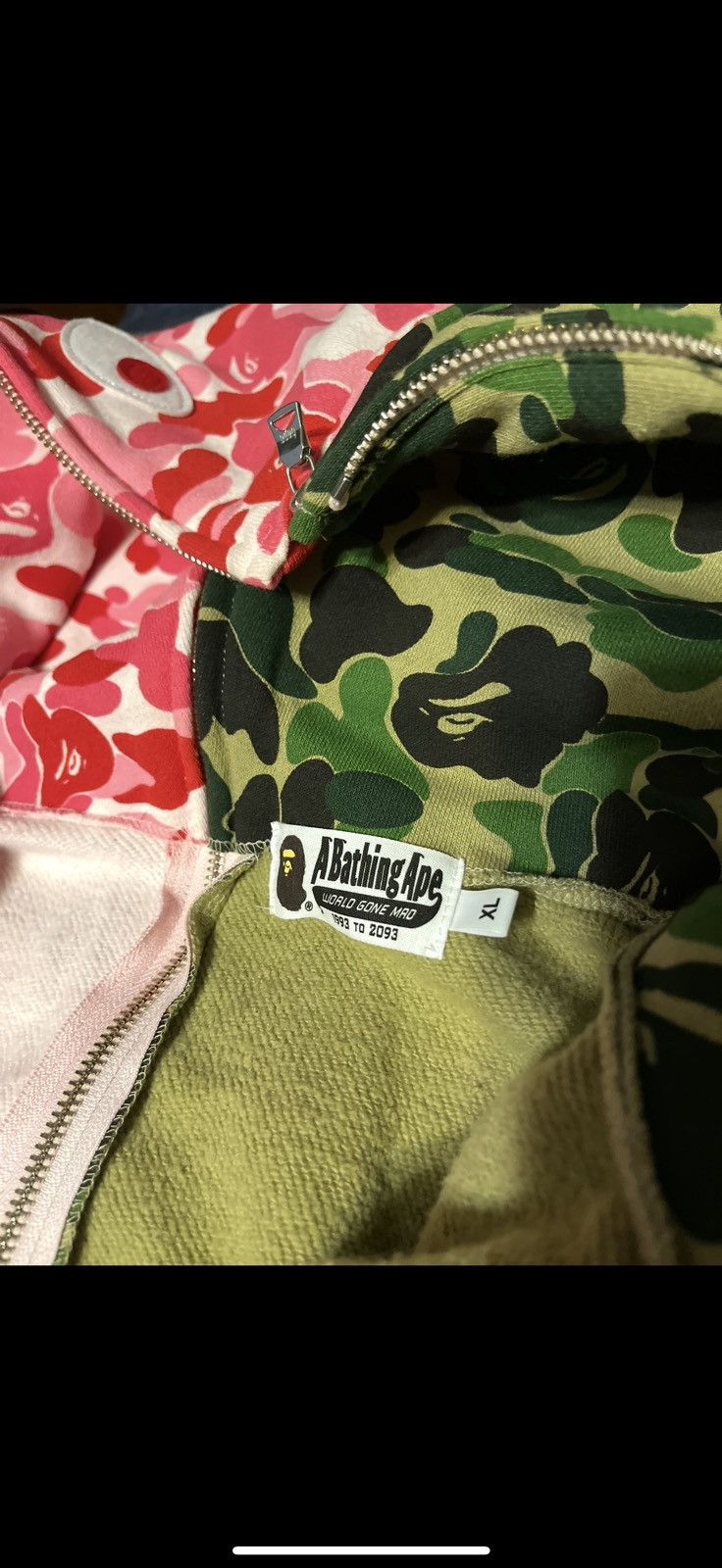 Bape ABC Camo Split Half Shark Full Zip Hoodie Size US XL / EU 56 / 4 - 7 Thumbnail