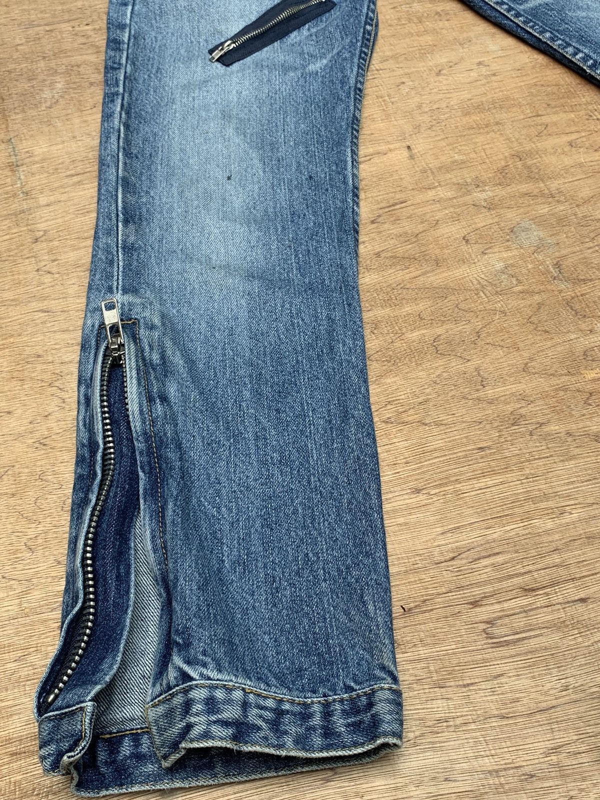 Beauty Beast × If Six Was Nine × Japanese Brand Bit Blue Distressed Multizipper Denim Pants Size US 28 / EU 44 - 14 Thumbnail