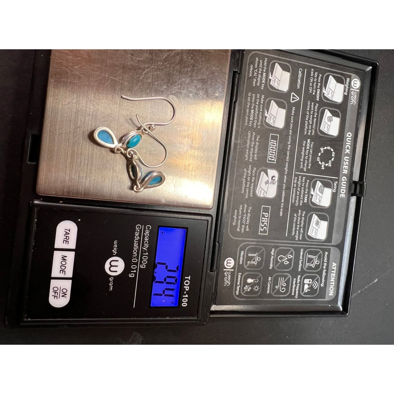 Other NEW Sleeping Beauty turquoise 925 silver earrings 2.94 grams Size ONE SIZE - 7 Thumbnail