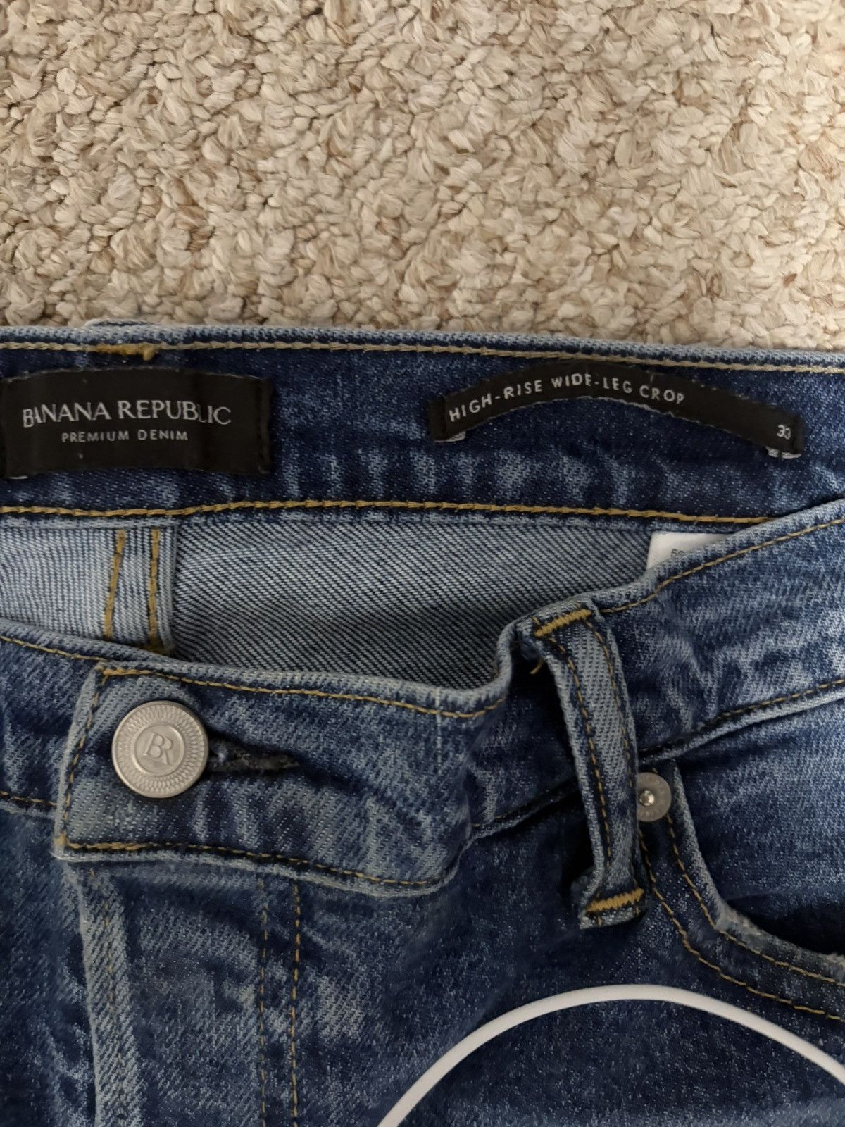 Banana Republic Blue Baggy Denim Size US 33 - 2 Thumbnail