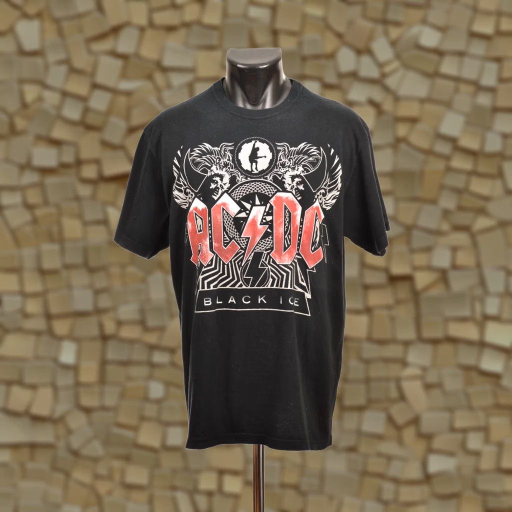 Vintage DDP Starworld AC DC Black Ice Vintage Rock Metal T-Shirt Tee Size L Mens Shirt Black Rock Vintage T-Shirt Size US L / EU 52-54 / 3 - 1 Thumbnail