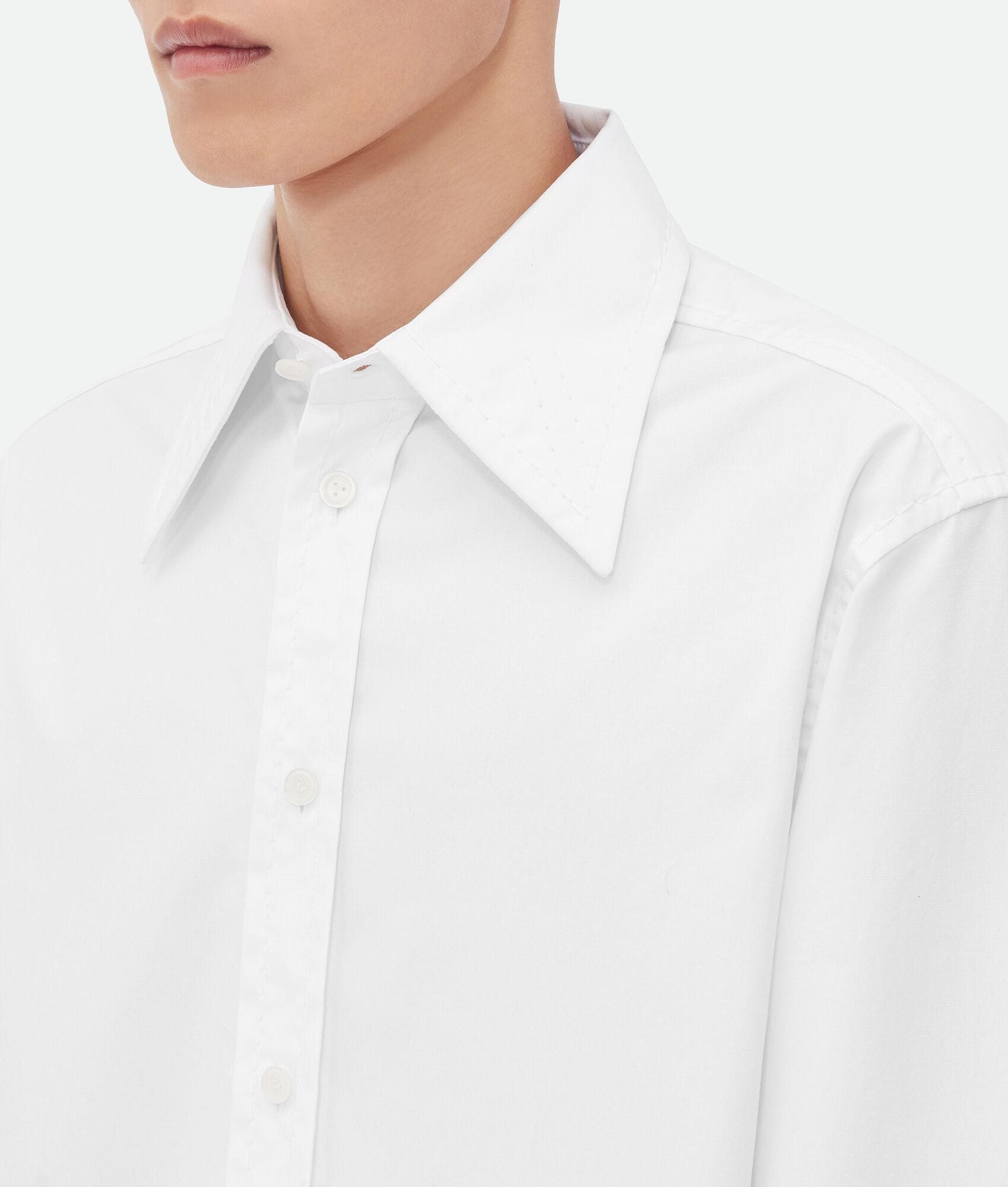 o1w1db10525 Cotton Shirt With Top Stitching in White