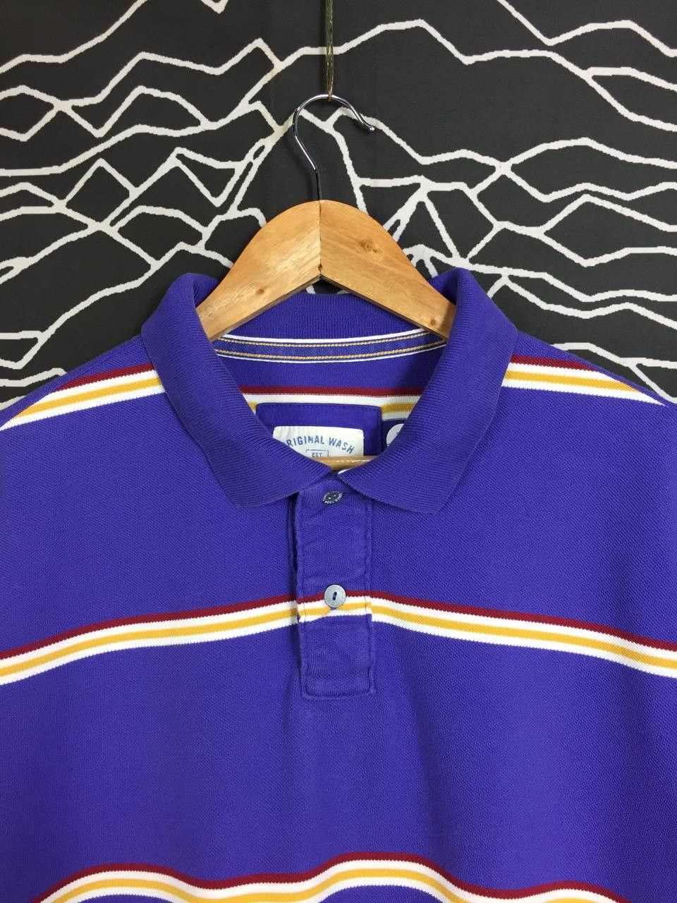 Japanese Brand × Uniqlo Uniqlo Authentic Garment Original Wash Striped Polo Tee Size US XL / EU 56 / 4 - 3 Thumbnail