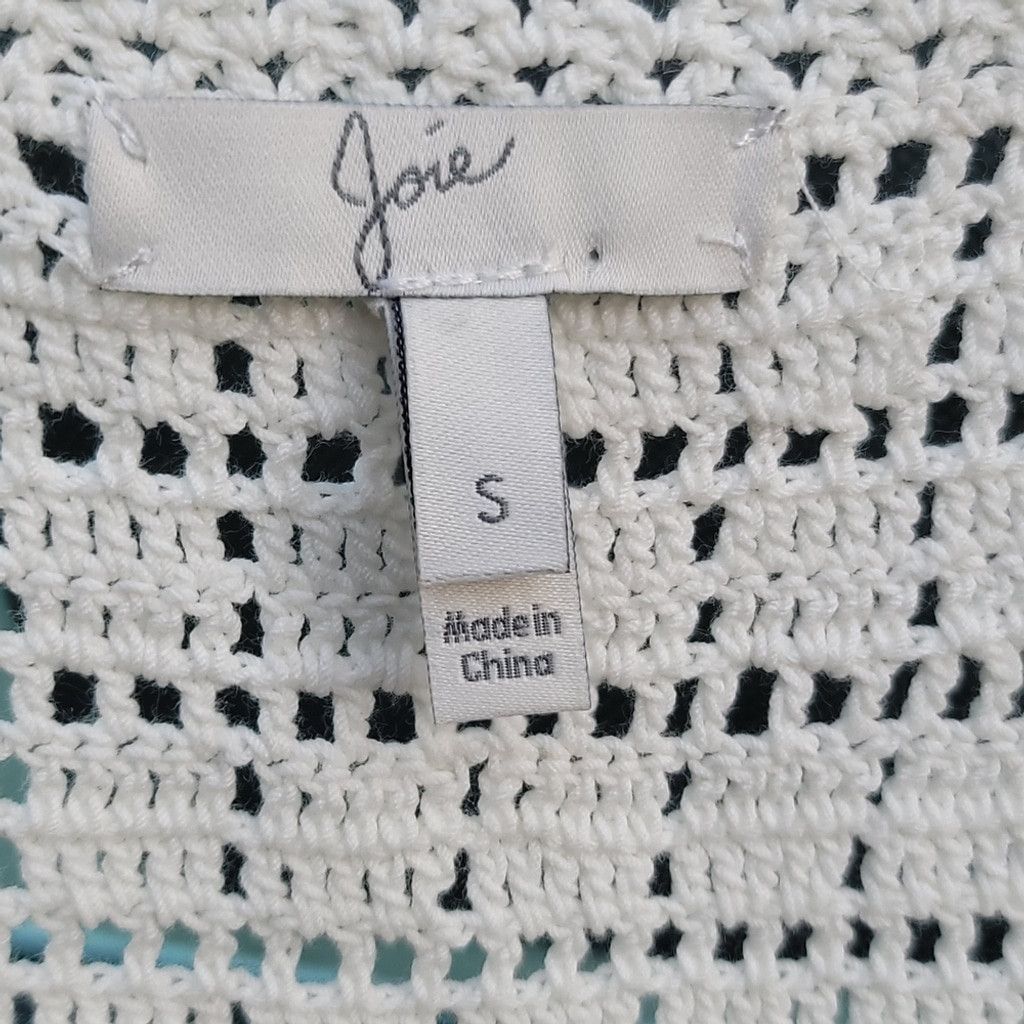 Joie EUC JOIE Analia Porcelain Fringed Crochet Top Size S / US 4 / IT 40 - 4 Thumbnail