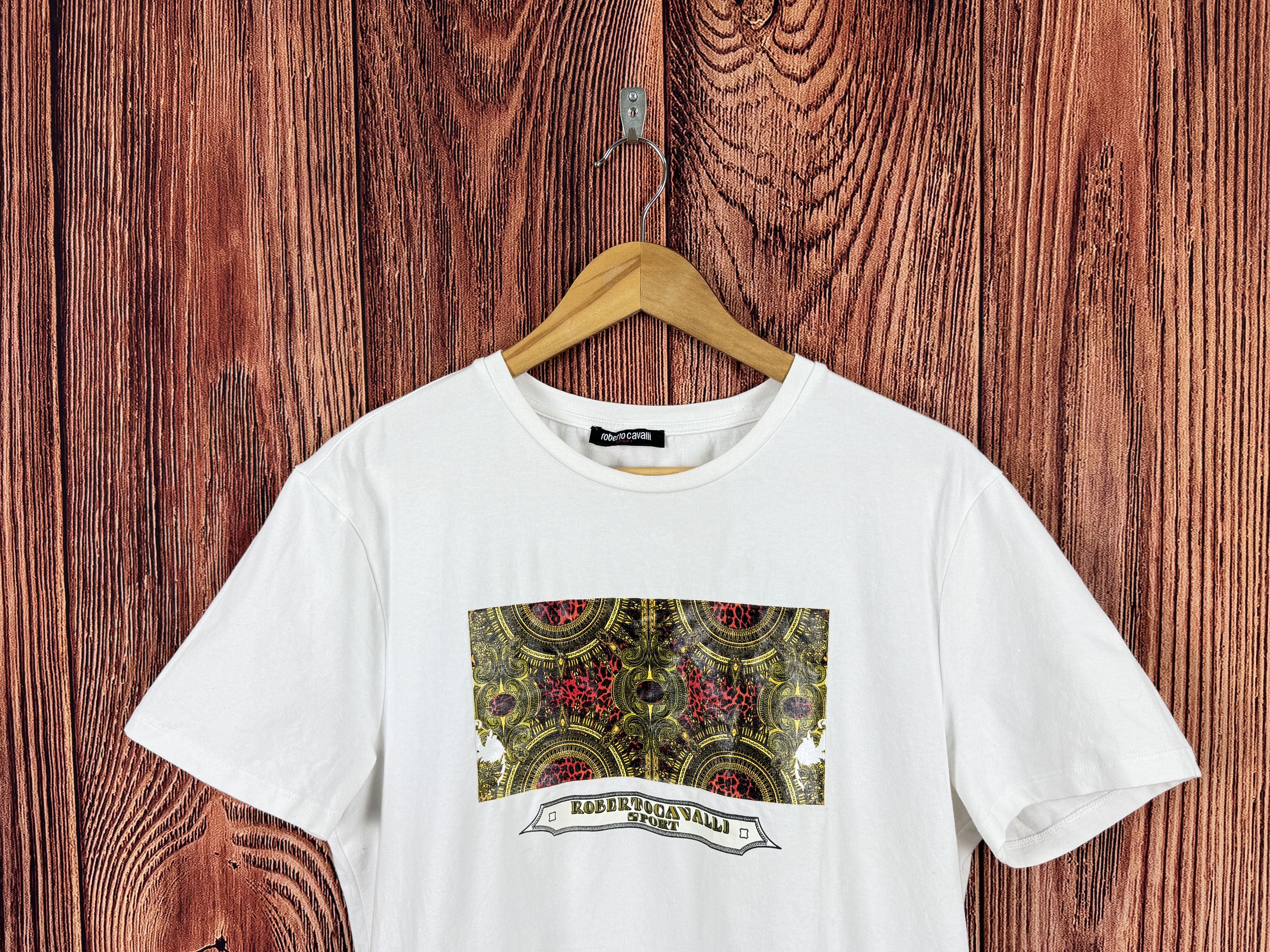 Roberto Cavalli Roberto Cavalli Sport Print White Tee Shirt Size US L / EU 52-54 / 3 - 2 Thumbnail