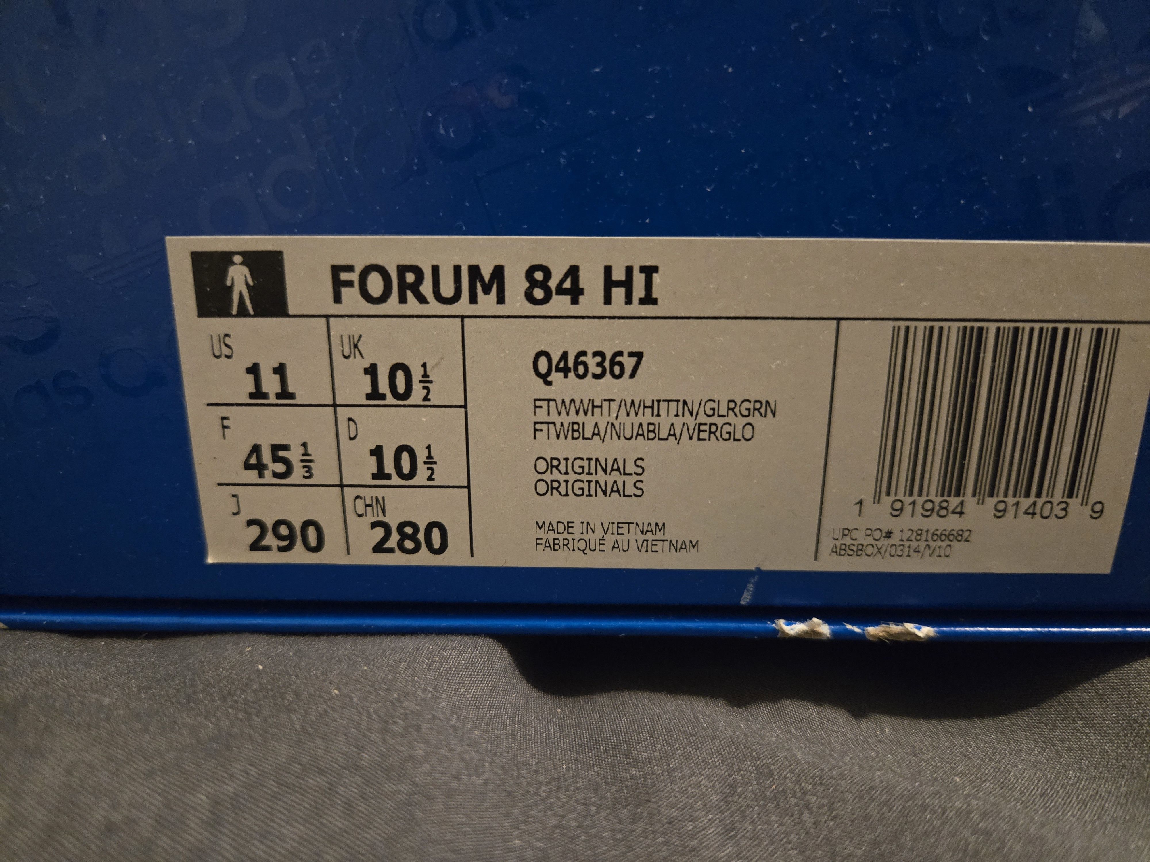 Adidas Forum 84 Hi White/Gold Size US 11 / EU 44 - 3 Thumbnail