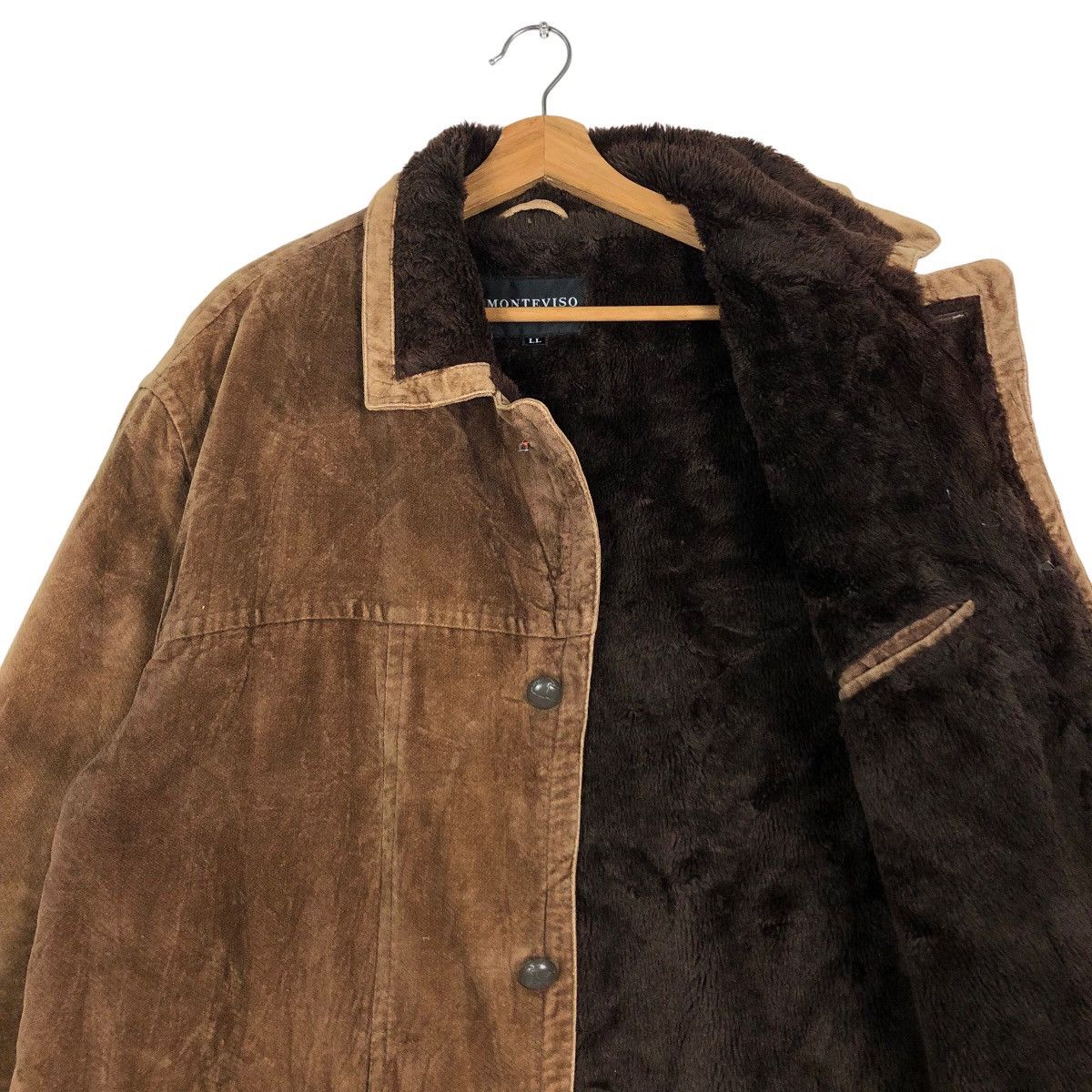 Japanese Brand 🔥Vintage Suede Jacket Monteviso Italy Mink Fur Lining Size US L / EU 52-54 / 3 - 12 Thumbnail