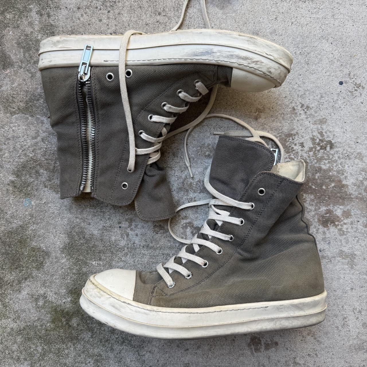 靴 rick owens ramones sneaker 42 Size 9 EU 42 Rick Owens Ramones High Canvas Used Authentic