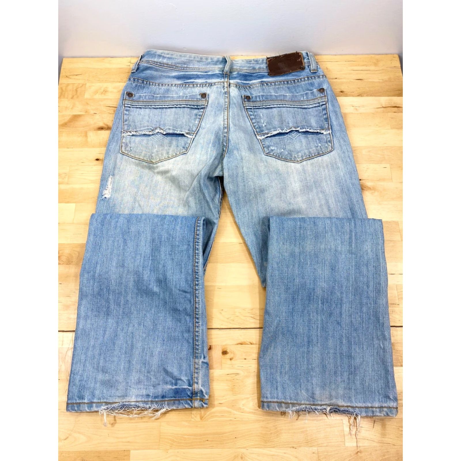 Vintage Buffalo Jeans David Bitton Men's 32 Bootcut Blue Denim Distress #2822 Jeans Blues Regular Jeans Mens Bootscut? Size US 33 - 4 Thumbnail