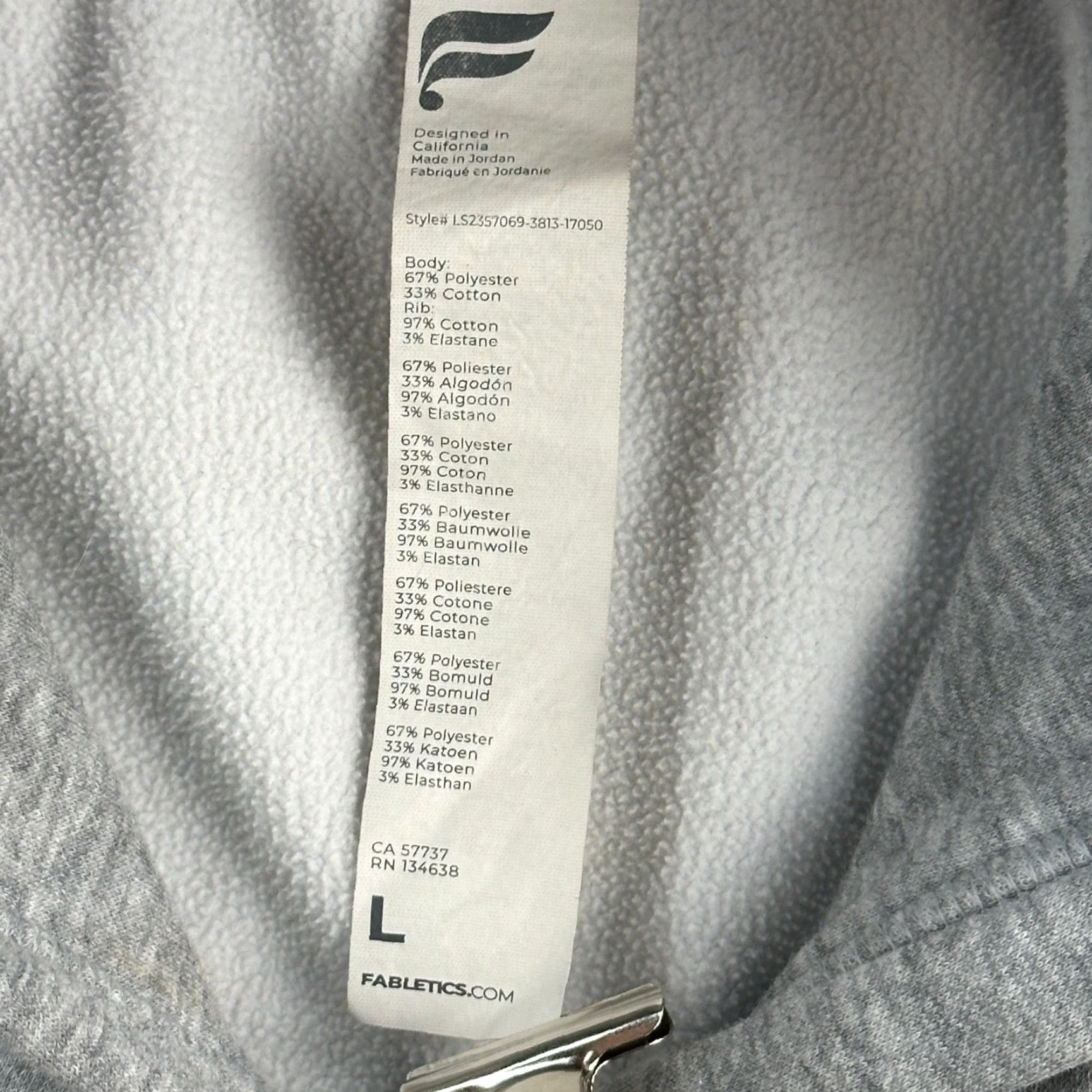 Fabletics Fabletics Hoodie Women's Large Gray Cozy Fleece Pullover Gym Active Shirt Size L / US 10 / IT 46 - 5 Thumbnail