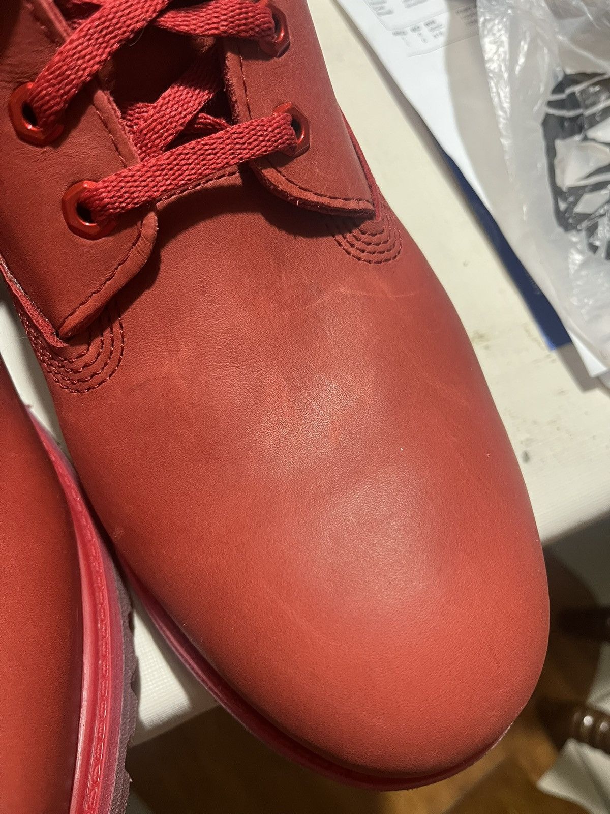 Billionaire Boys Club × Timberland Timberland Beeline x Pharrell Red Leather Boots Size US 13 / EU 46 - 12 Thumbnail