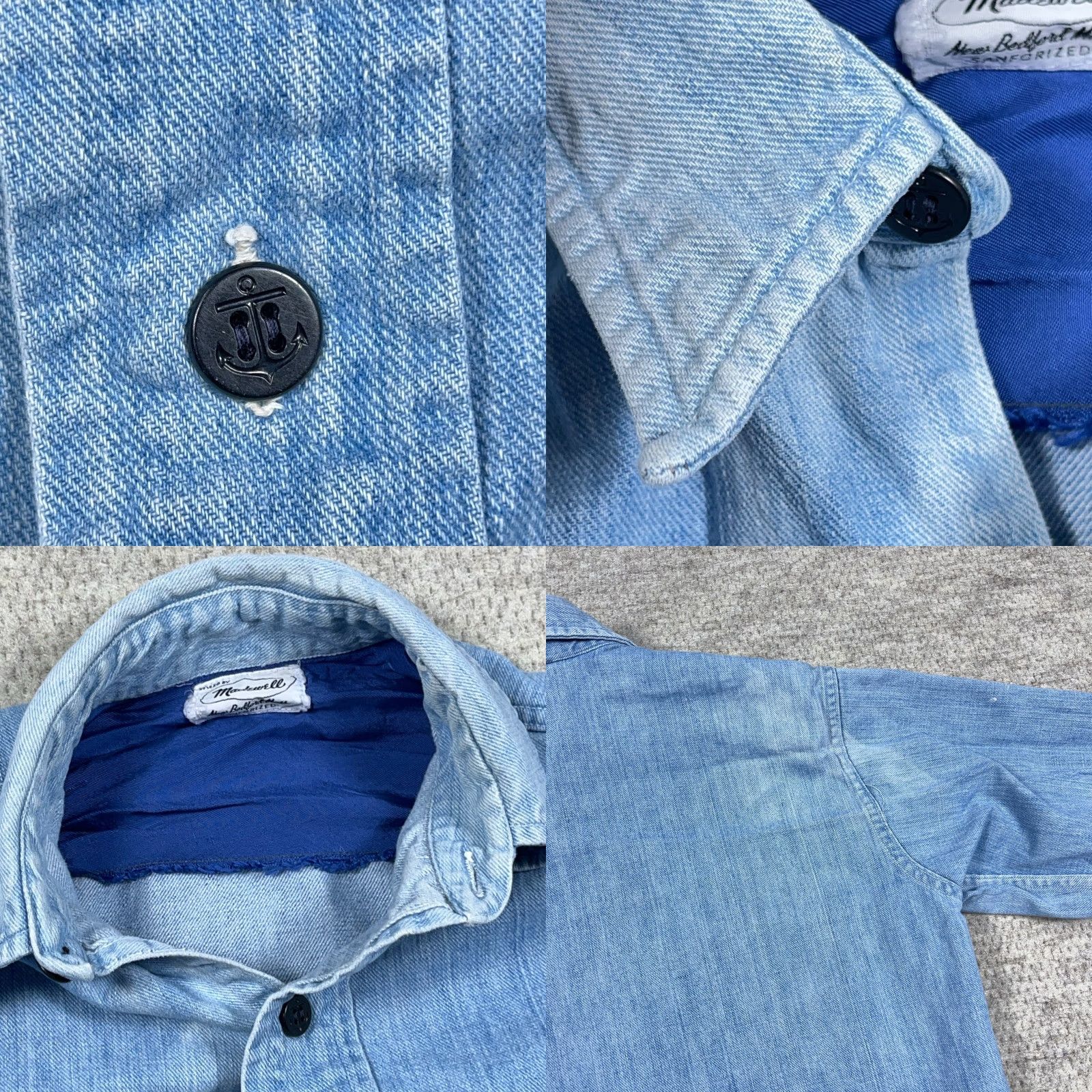 Madewell VINTAGE Madewell Denim Men Large Blue Jean Sanforized Button Up 70s 80s Faded Size US 33 - 8 Thumbnail