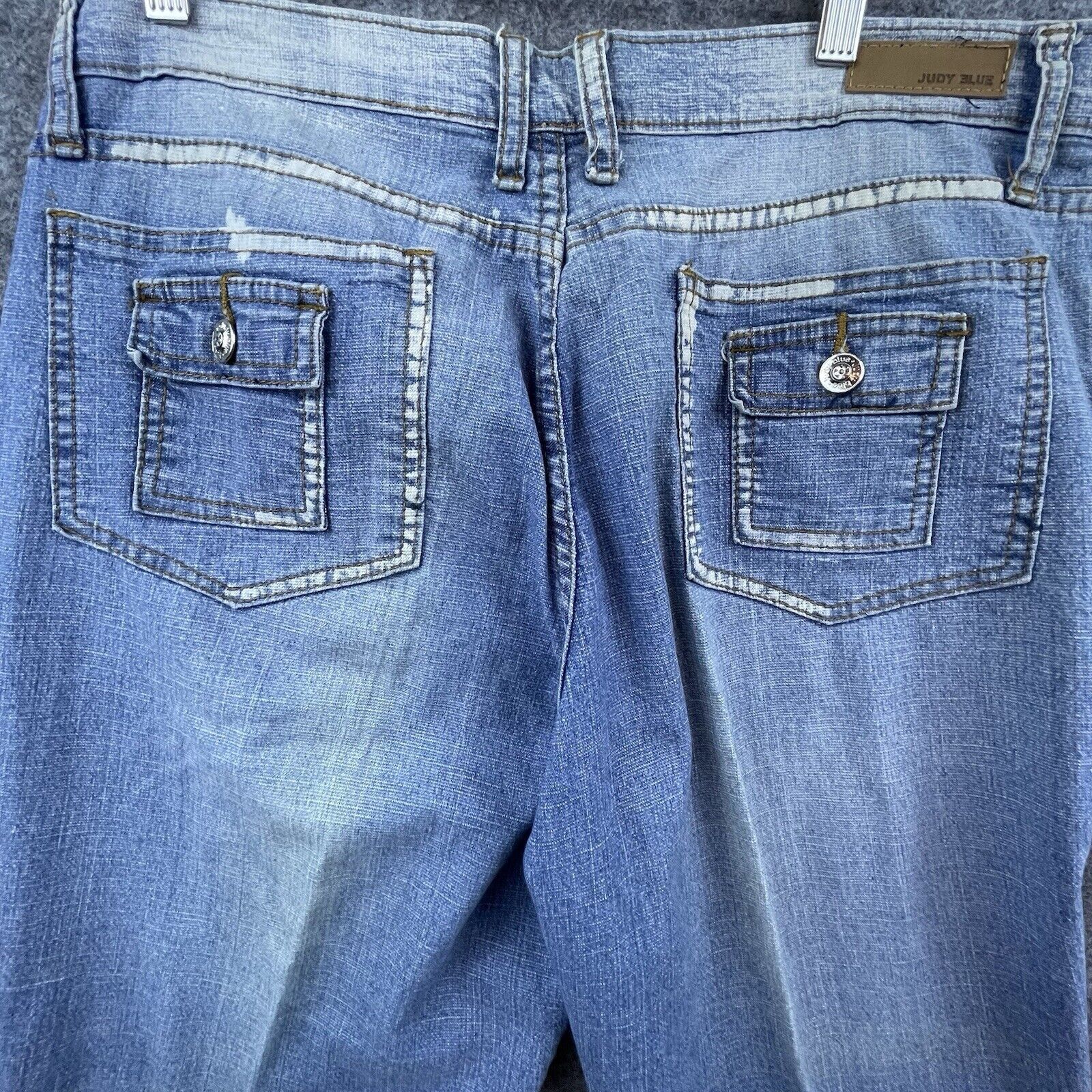 Judy Blue Vintage Judy Blue Jeans Women 15 Boot Straight Flap Distress Size 35" - 4 Thumbnail