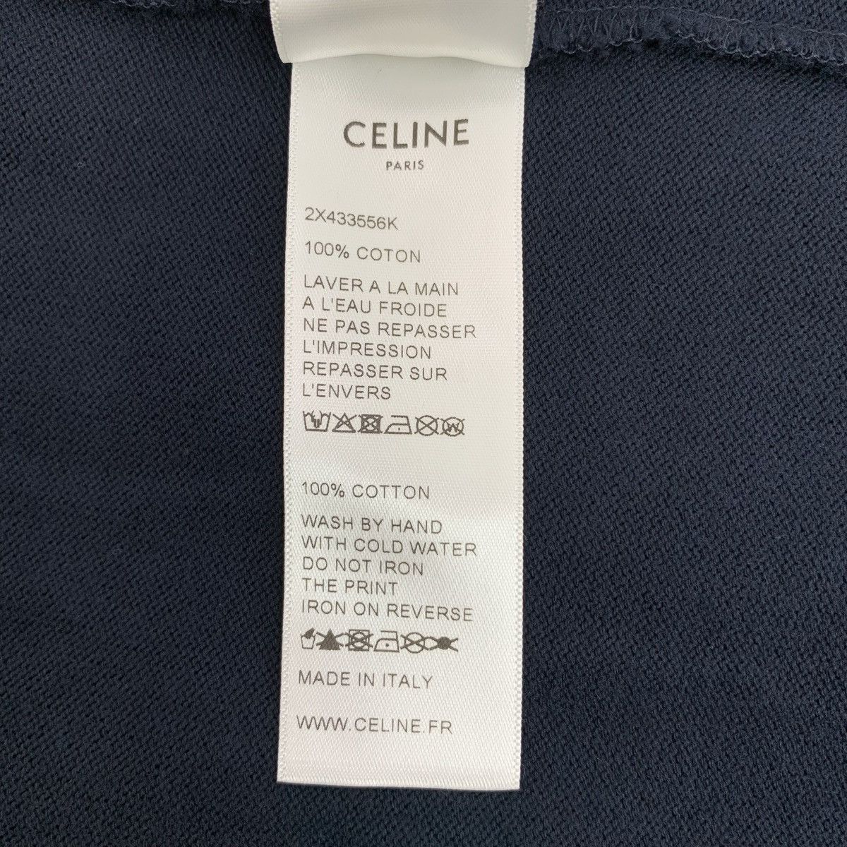 Celine Celine Dark Blue Logo Printed Short Sleeve T-Shirt K26WX Size S / US 4 / IT 40 - 8 Thumbnail