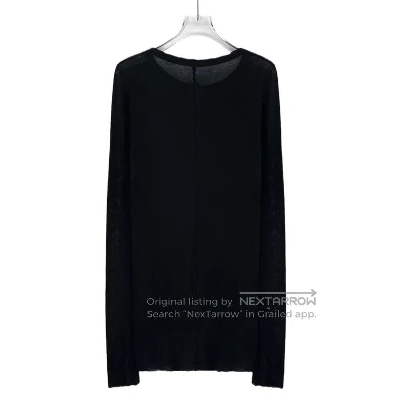 Rick Owens Rick Owens Black Cotton Crew Neck Long Sleeve Sweater Size XS / US 0-2 / IT 36-38 - 2 Thumbnail