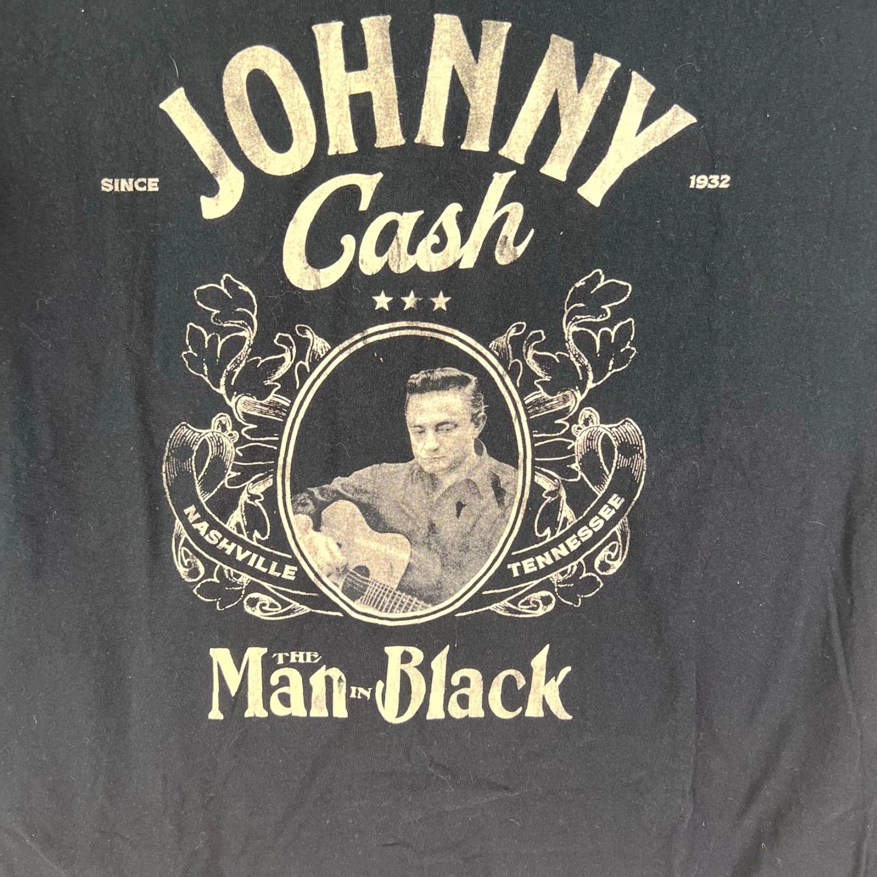 ASH VINTAGE Jonny Cash Shirt 3XL Black The Man In Black Graphic Tee Music Mens Size US XXL / EU 58 / 5 - 2 Thumbnail