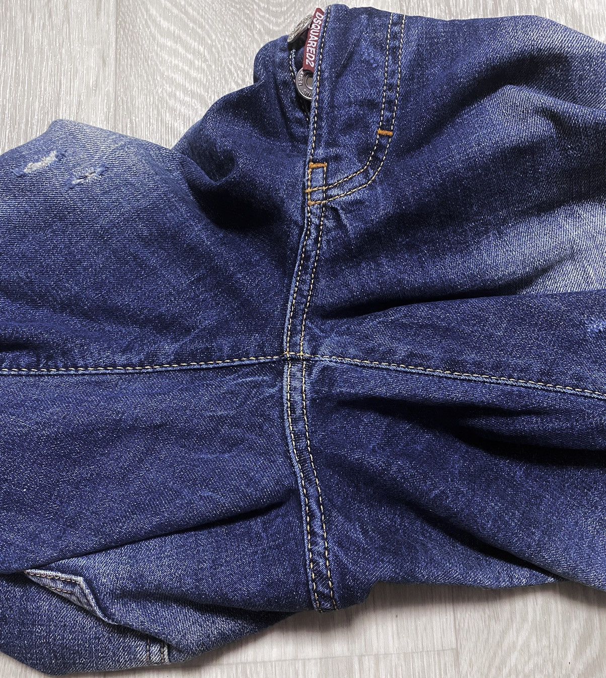 Dsquared2 Dsquared2 Distressed Washed Torn Denim Jeans Big Leather Tag Size US 38 / EU 54 - 4 Thumbnail