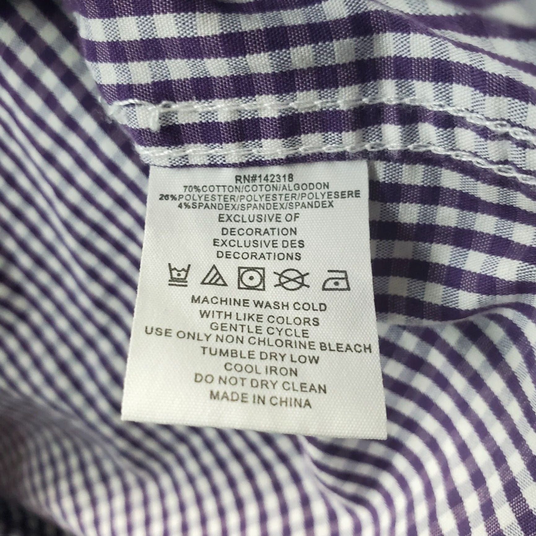 Vintage Nick Graham Dress Shirt Mens L Multi Gingham Stretch Modern Fit Button Down Size 42R - 5 Thumbnail