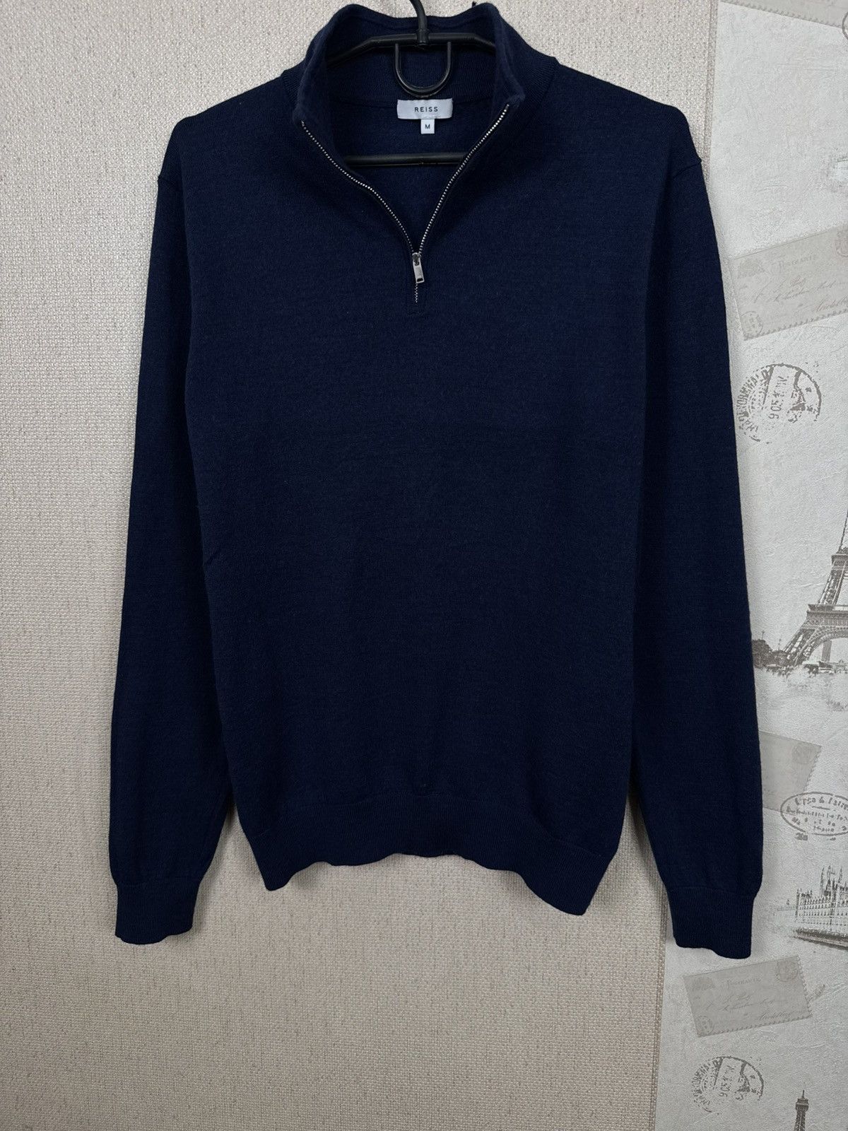 Reiss Reiss Sweartshirt 1/4 Zip Wool Luxury Mens Blue Navy M Size US M / EU 48-50 / 2 - 7 Thumbnail