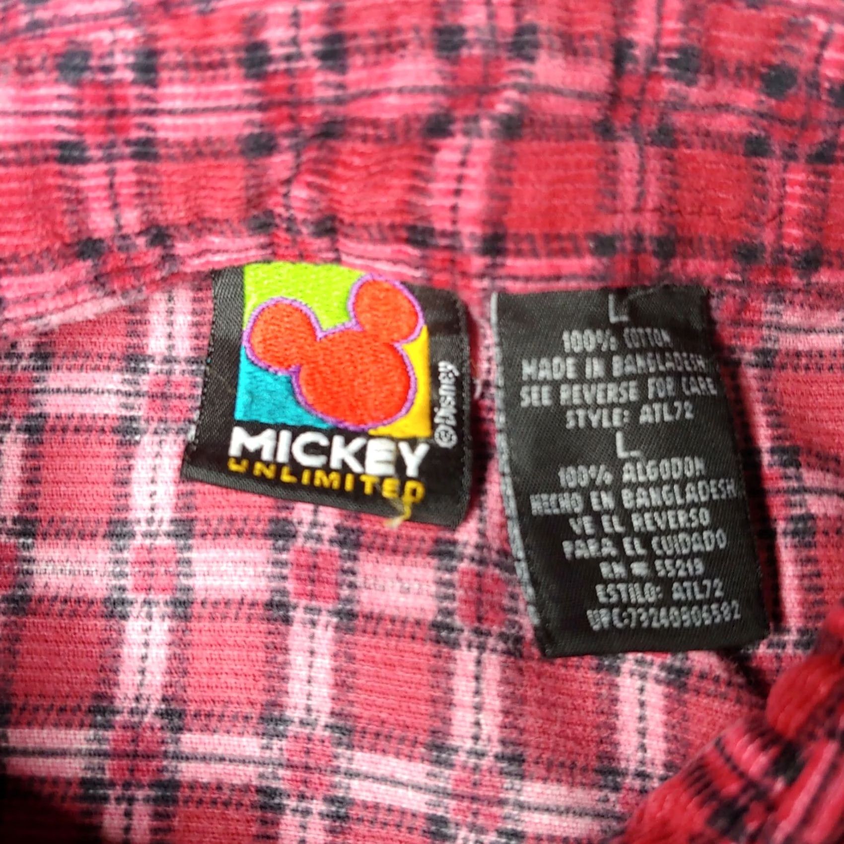 Mickey Unlimited VINTAGE Mickey Unlimited Mickey Mouse Shirt Women L Long Sleeve Red Plaid 90s Size L / US 10 / IT 46 - 7 Thumbnail