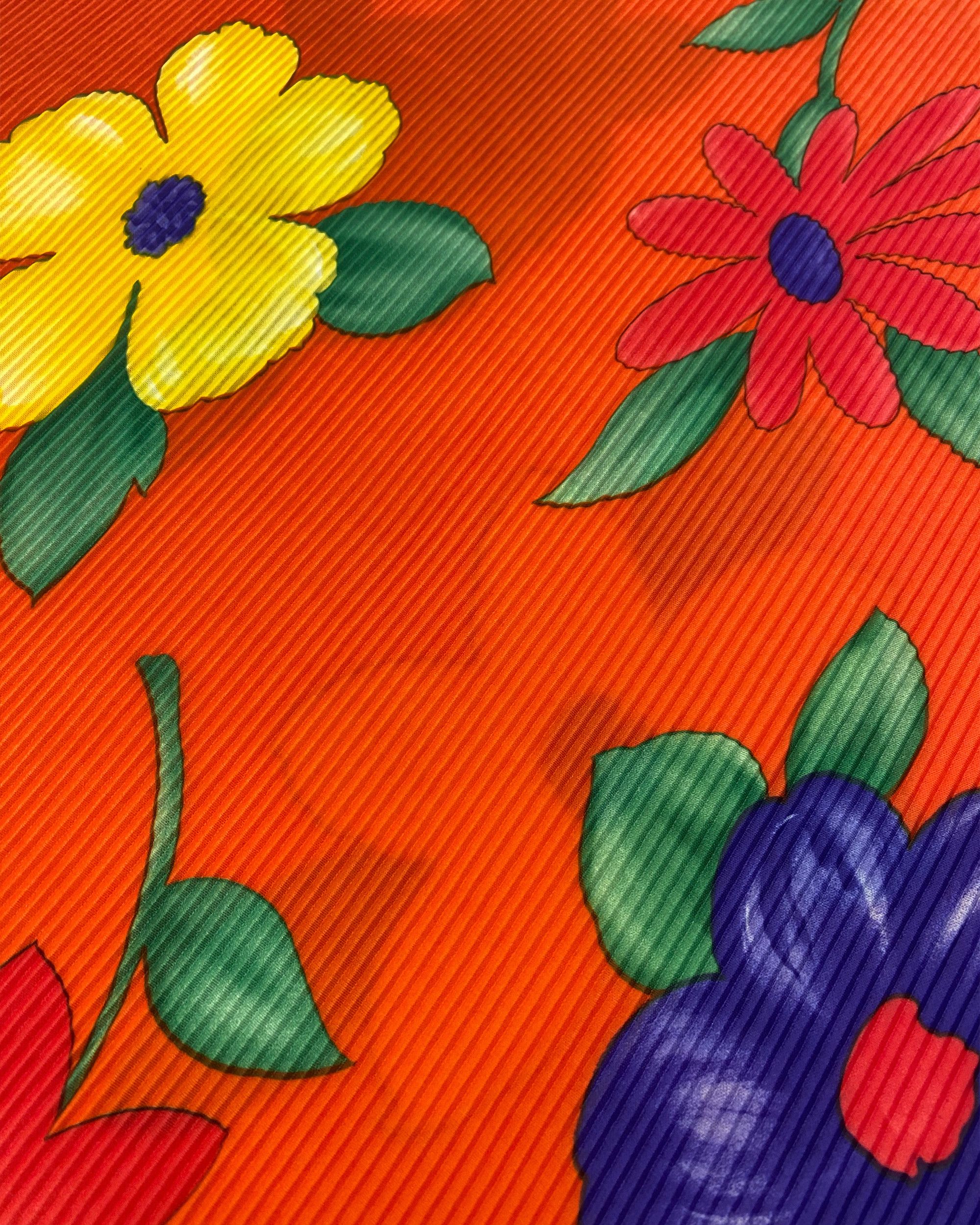 Vintage Made in Korea Floral Plisse Dress Size XL / US 12-14 / IT 48-50 - 3 Thumbnail