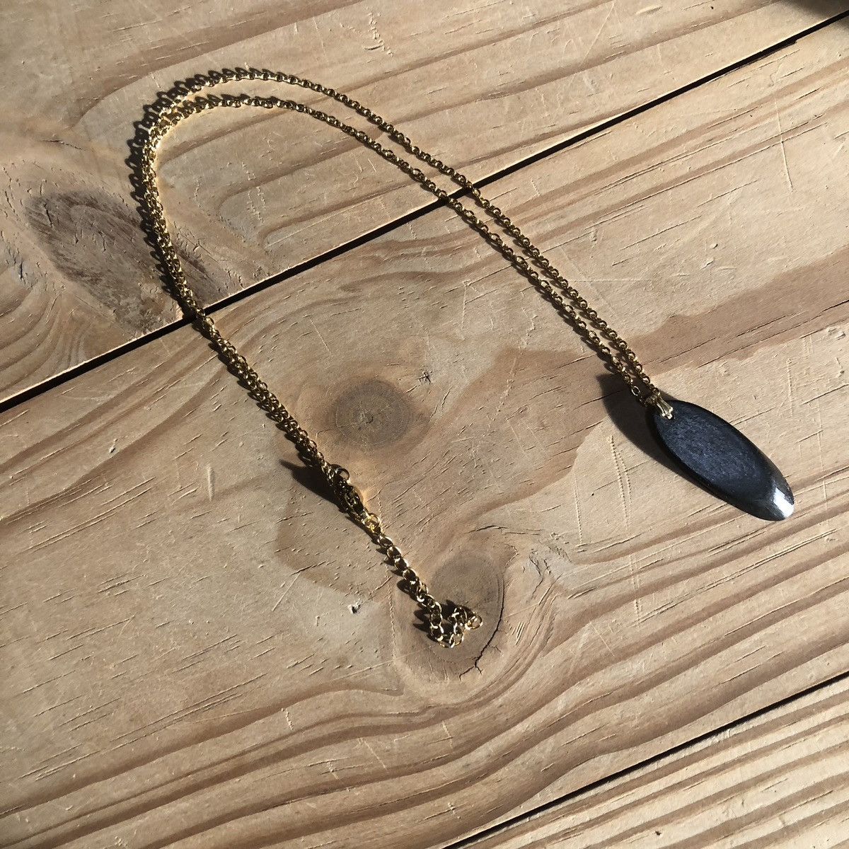 Handmade Handcrafted vintage petrified wood pendant on chain necklace Size ONE SIZE - 5 Thumbnail