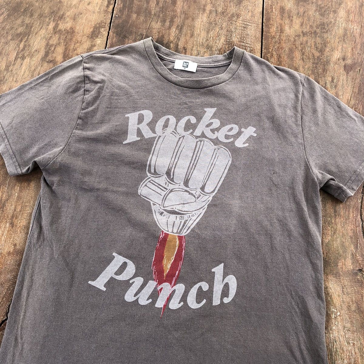 image of Vintage Anima Rocket Punch Bandai T Shirt in Grey, Men's (Size Medium)