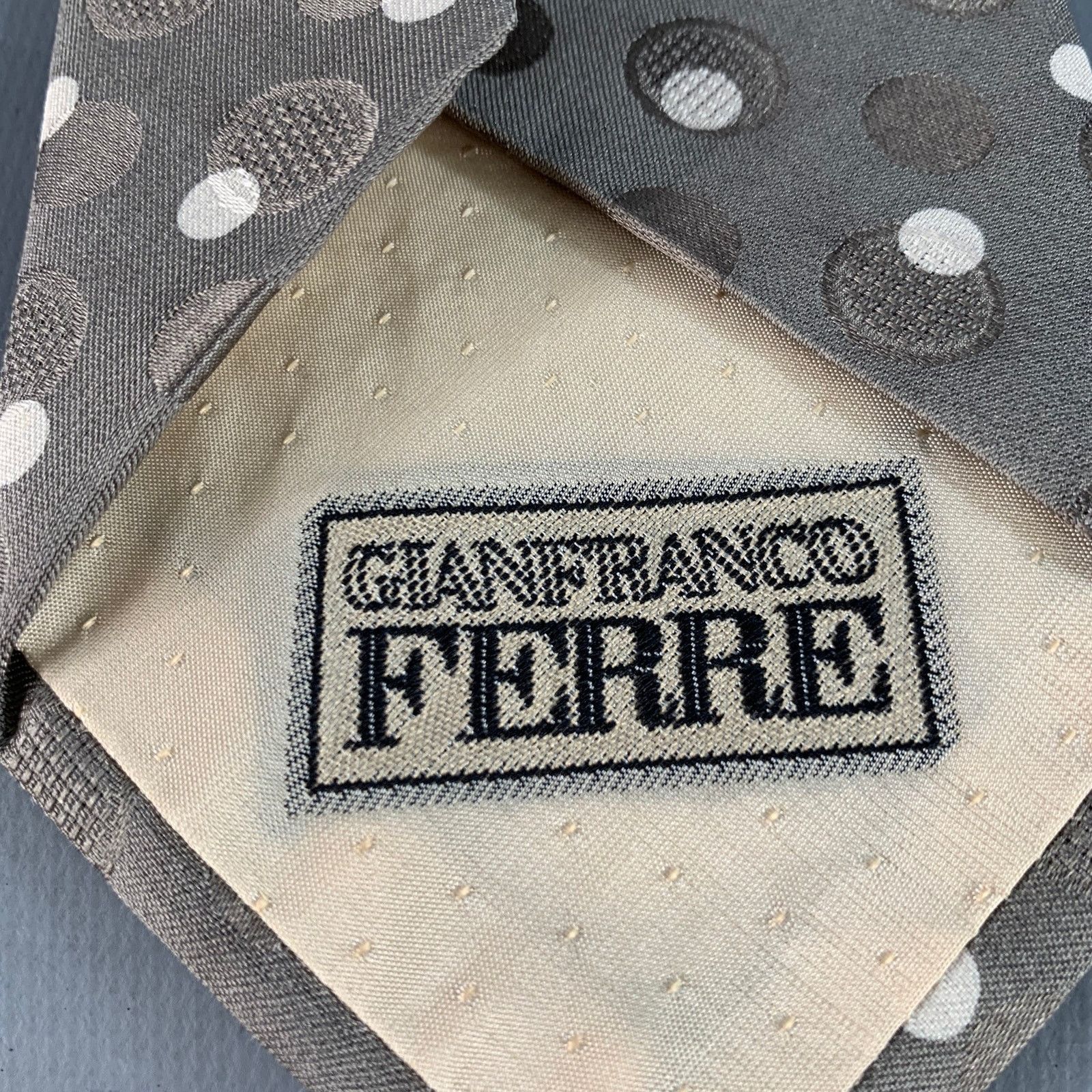 Gianfranco Ferre GIANFRANCO FERRE One Size Grey White Dots Silk Tie Size ONE SIZE - 4 Thumbnail