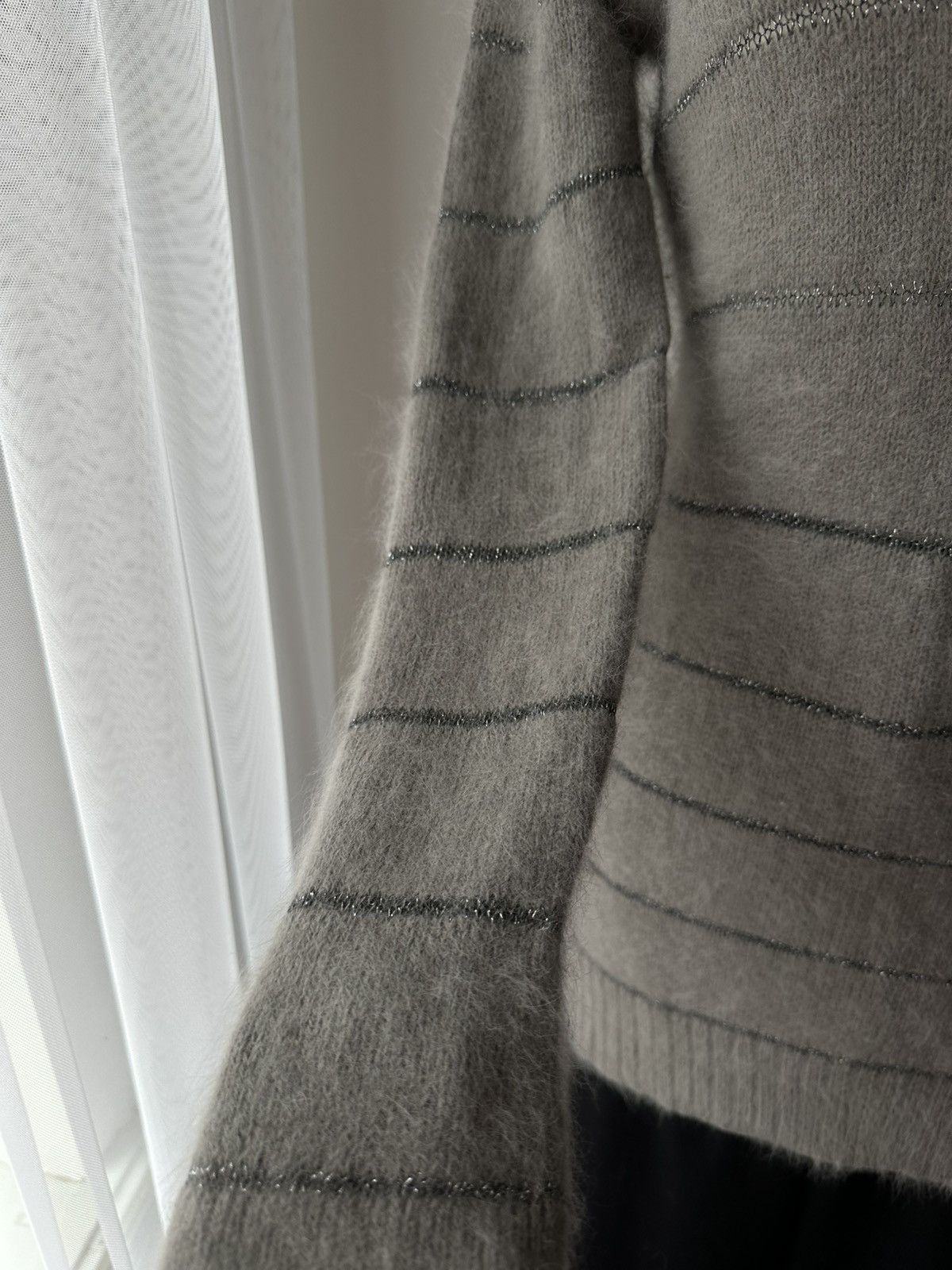 See by Chloe See by Chloé grey long soft winter wool angora sweater striped Size S / US 4 / IT 40 - 3 Thumbnail