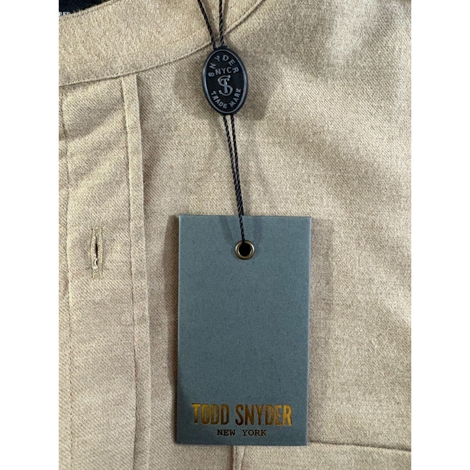 Todd Snyder Todd Snyder Band Collar flannel Shirt size L color beige NWT Size US L / EU 52-54 / 3 - 3 Thumbnail