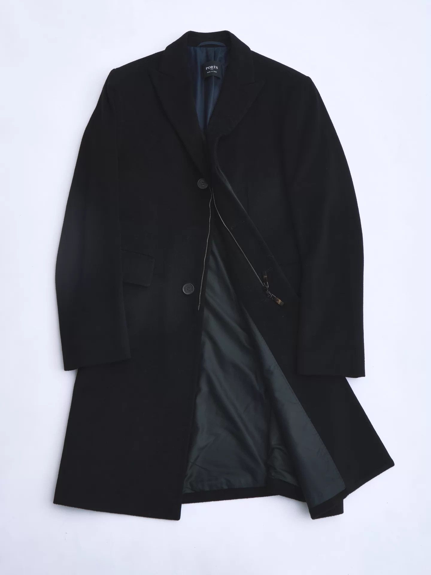 Ports 1961 PORTS 1961 Black Wool Zip Men’s Coat Made in Italy Size US L / EU 52-54 / 3 - 8 Thumbnail