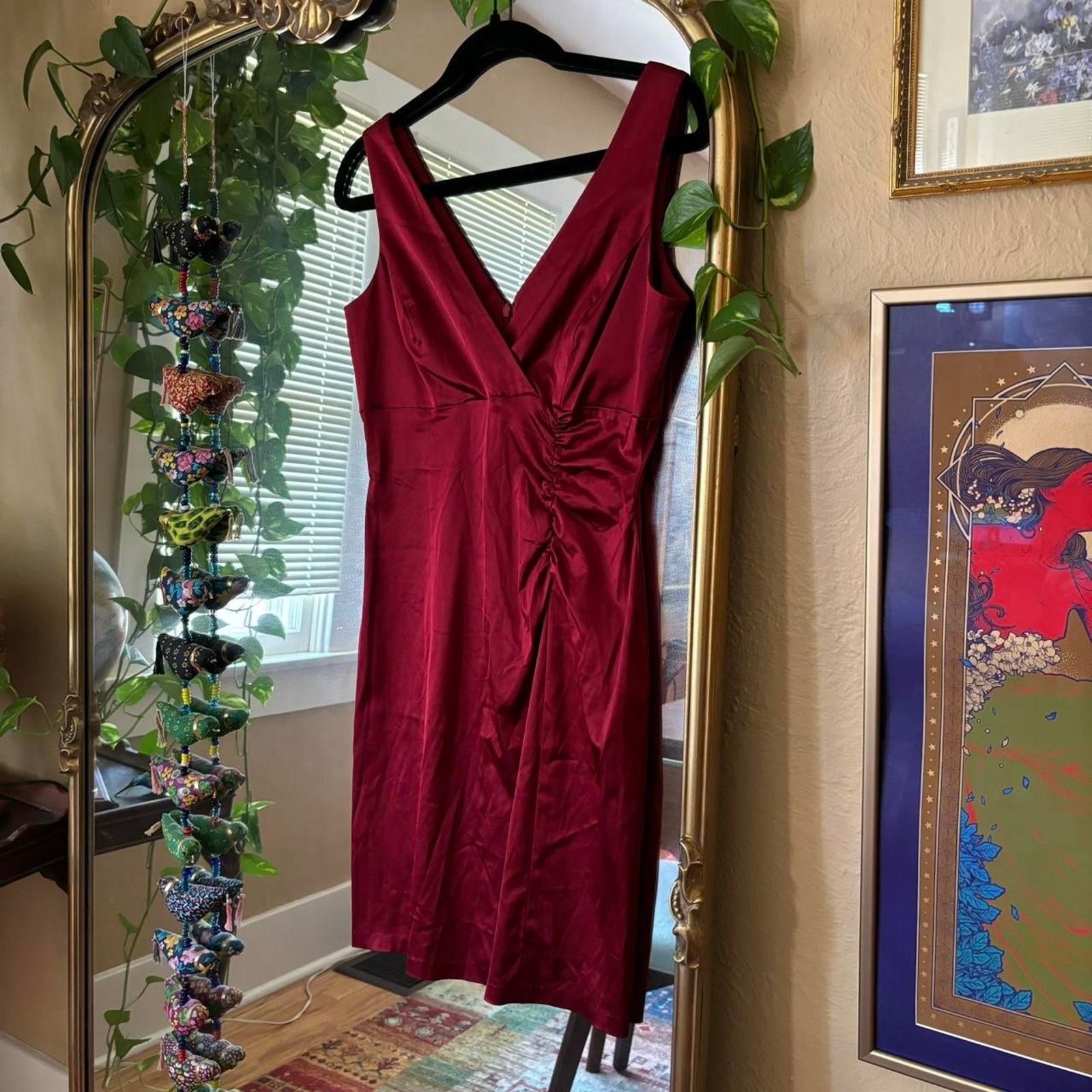 Vintage Vintage Donna Ricco Petite Red Satin Mini Prom Dress 6P Y2K Size M / US 6-8 / IT 42-44 - 3 Thumbnail