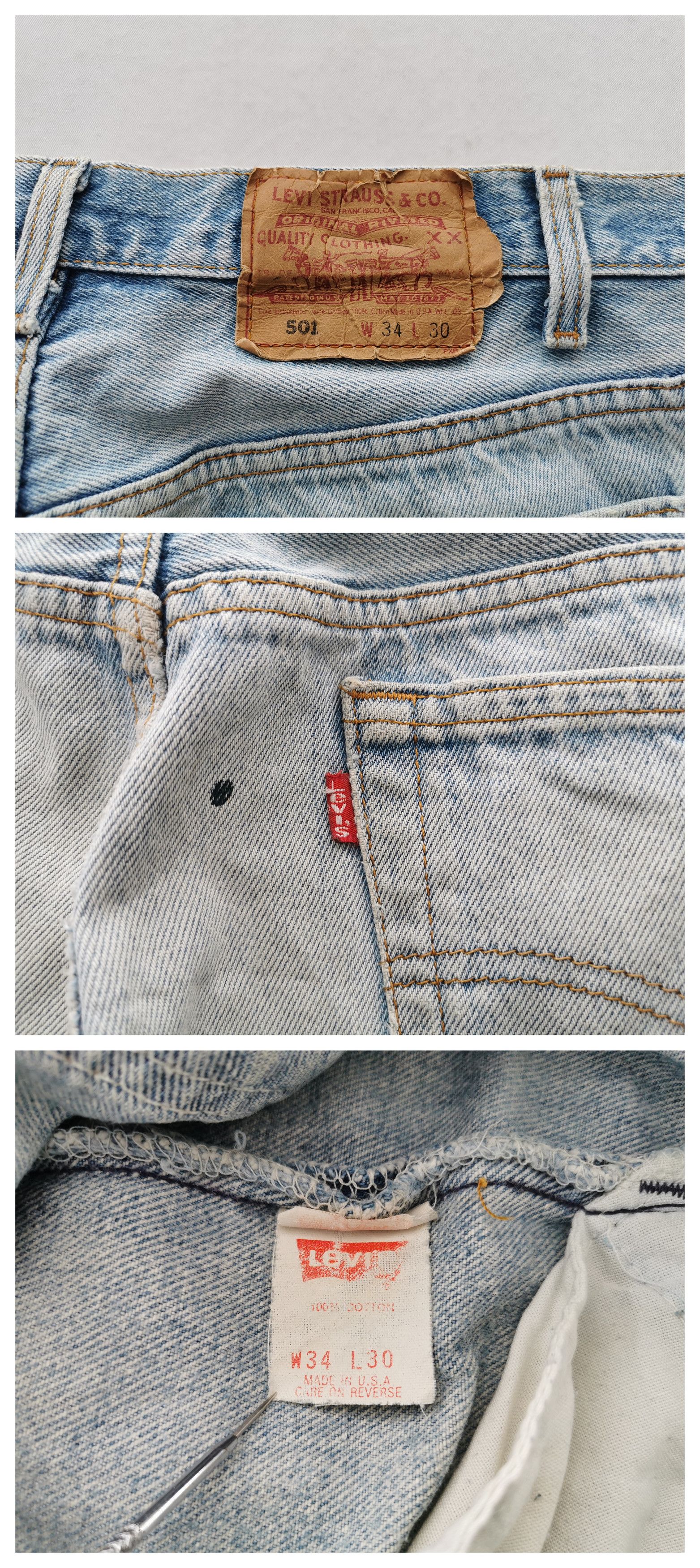Levi's Distressed Vintage 90s Levis Lot 501 Denim Size 33/34x30 Size US 33 - 7 Thumbnail
