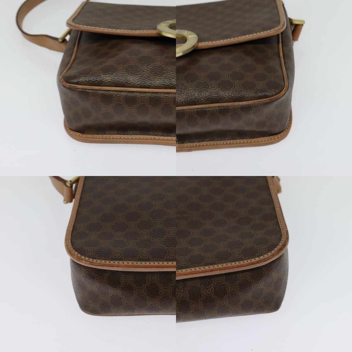 Celine CELINE Macadam Canvas Circle Shoulder Bag Pvc Leather Brown Size ONE SIZE - 10 Thumbnail
