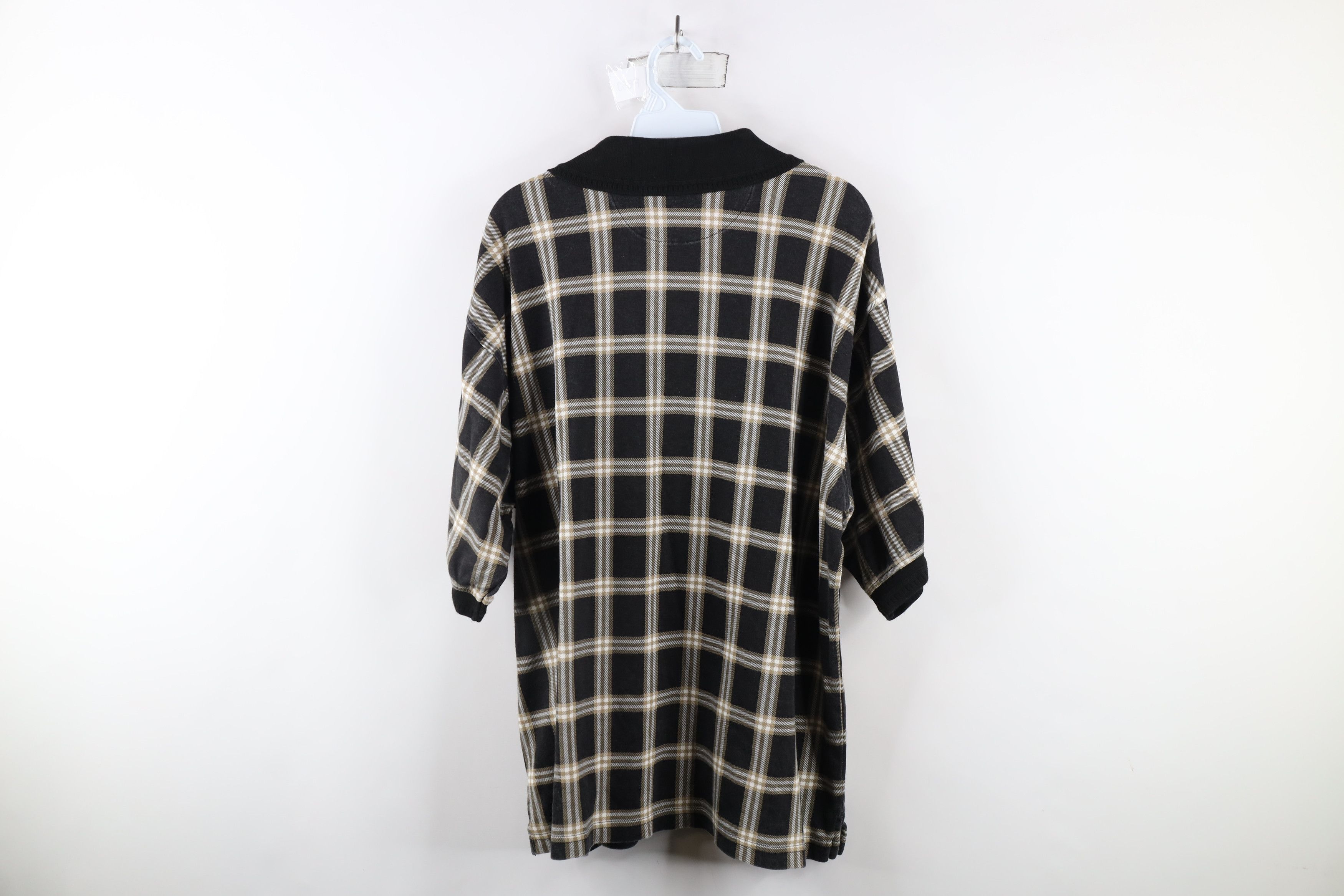 Vintage Vintage 90s Streetwear Heavyweight Fit Polo Shirt Plaid Size US L / EU 52-54 / 3 - 7 Thumbnail