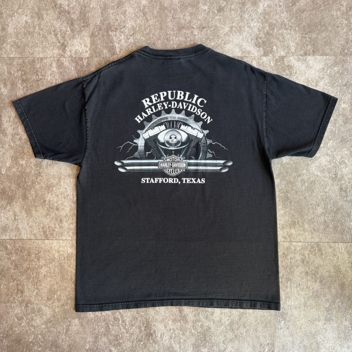 Harley Davidson Vintage 2000s Harley Davidson Stafford Texas T Shirt Size US L / EU 52-54 / 3 - 7 Thumbnail
