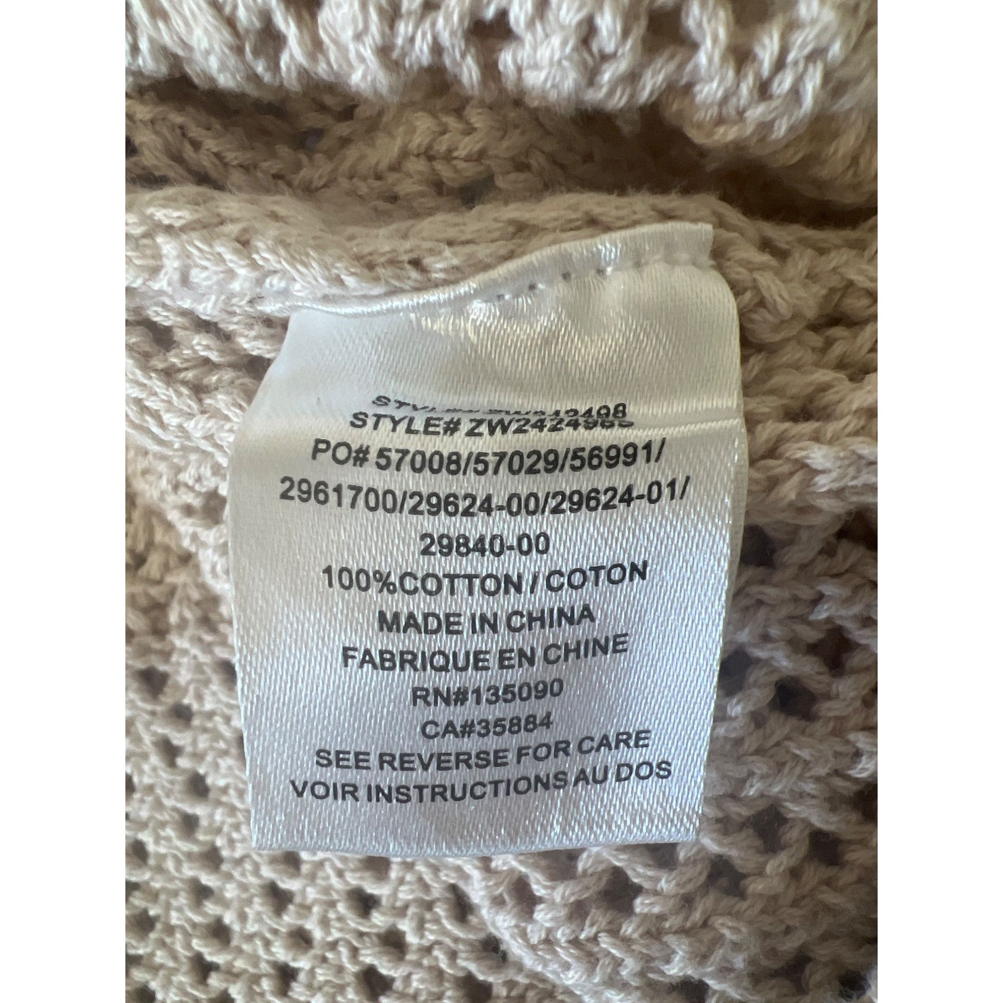 Z Supply Z Supply Kiami Natural Color Crochet V-Neck Sweater Size S / US 4 / IT 40 - 6 Thumbnail