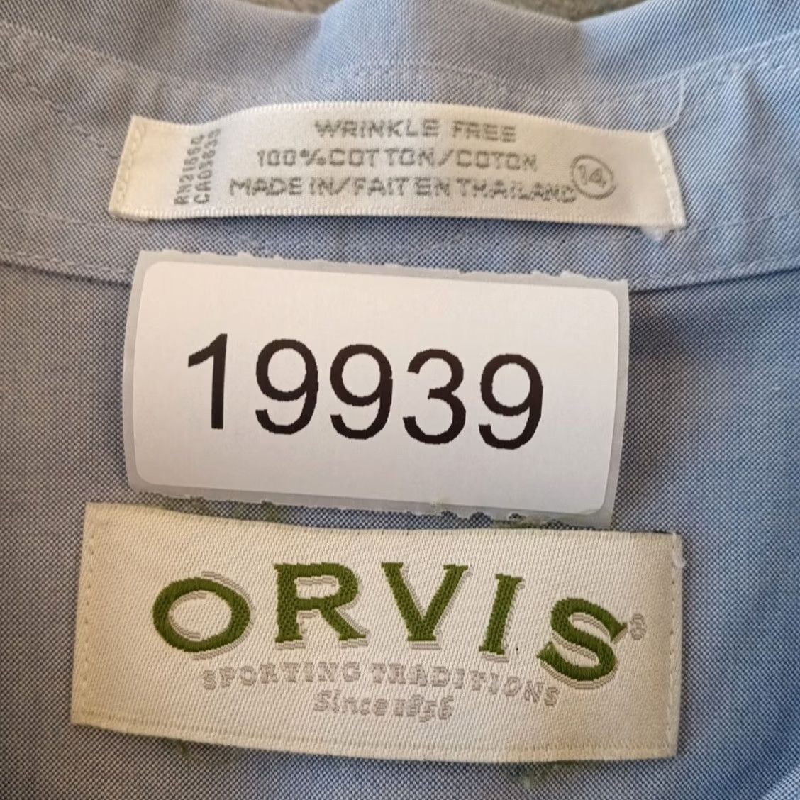 Orvis Orvis Shirt Womens 14 Blue 3/4 Sleeve Button-Up Cotton Shirt Women Size 14 Blue 3/4 Sleeve Button-Up Cotton Size XL / US 12-14 / IT 48-50 - 8 Thumbnail