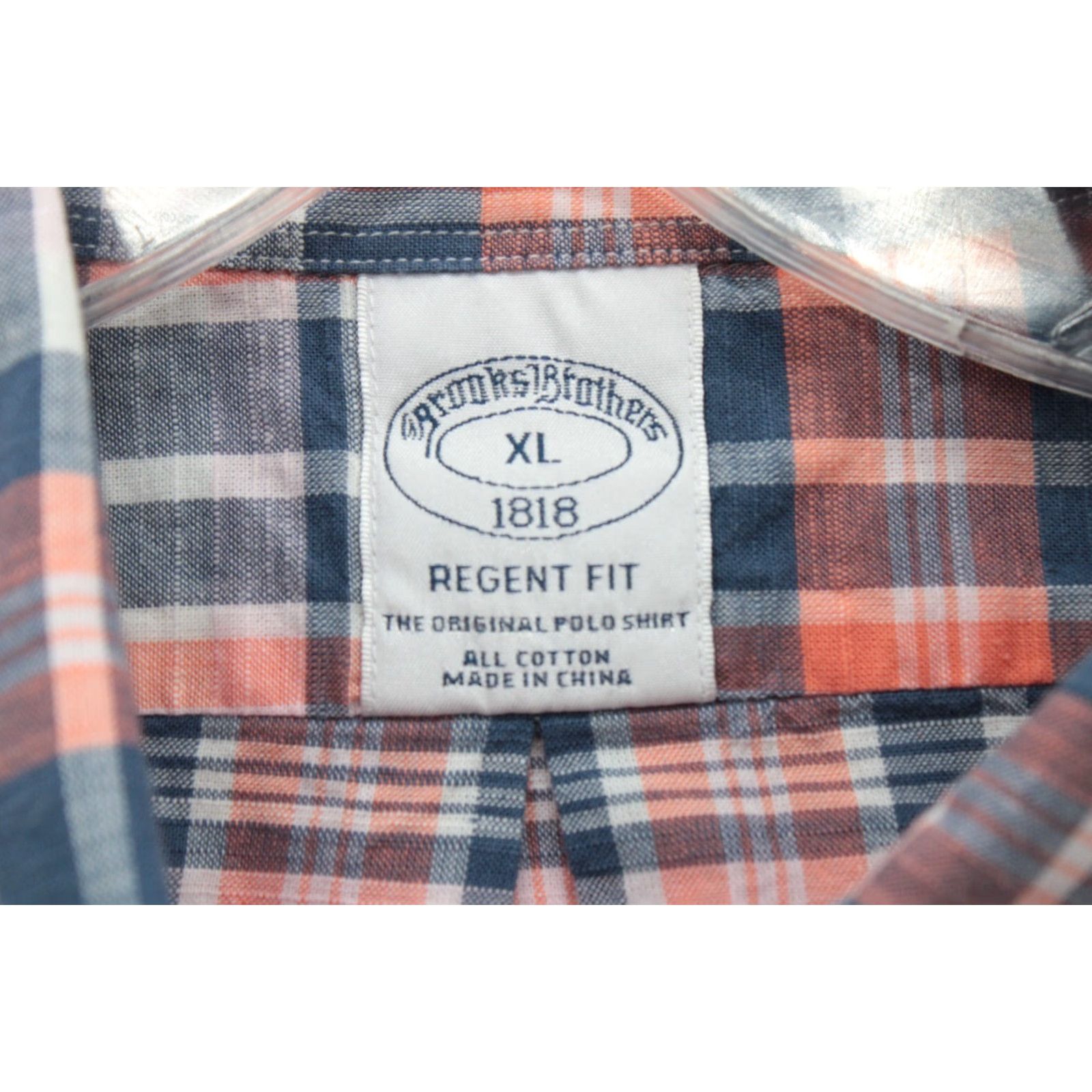 Brooks Brothers Brooks Brothers Regent Fit Shirt Men XL Blue Orange Plaid Button-Down Preppy Shirt Size US XL / EU 56 / 4 - 4 Thumbnail