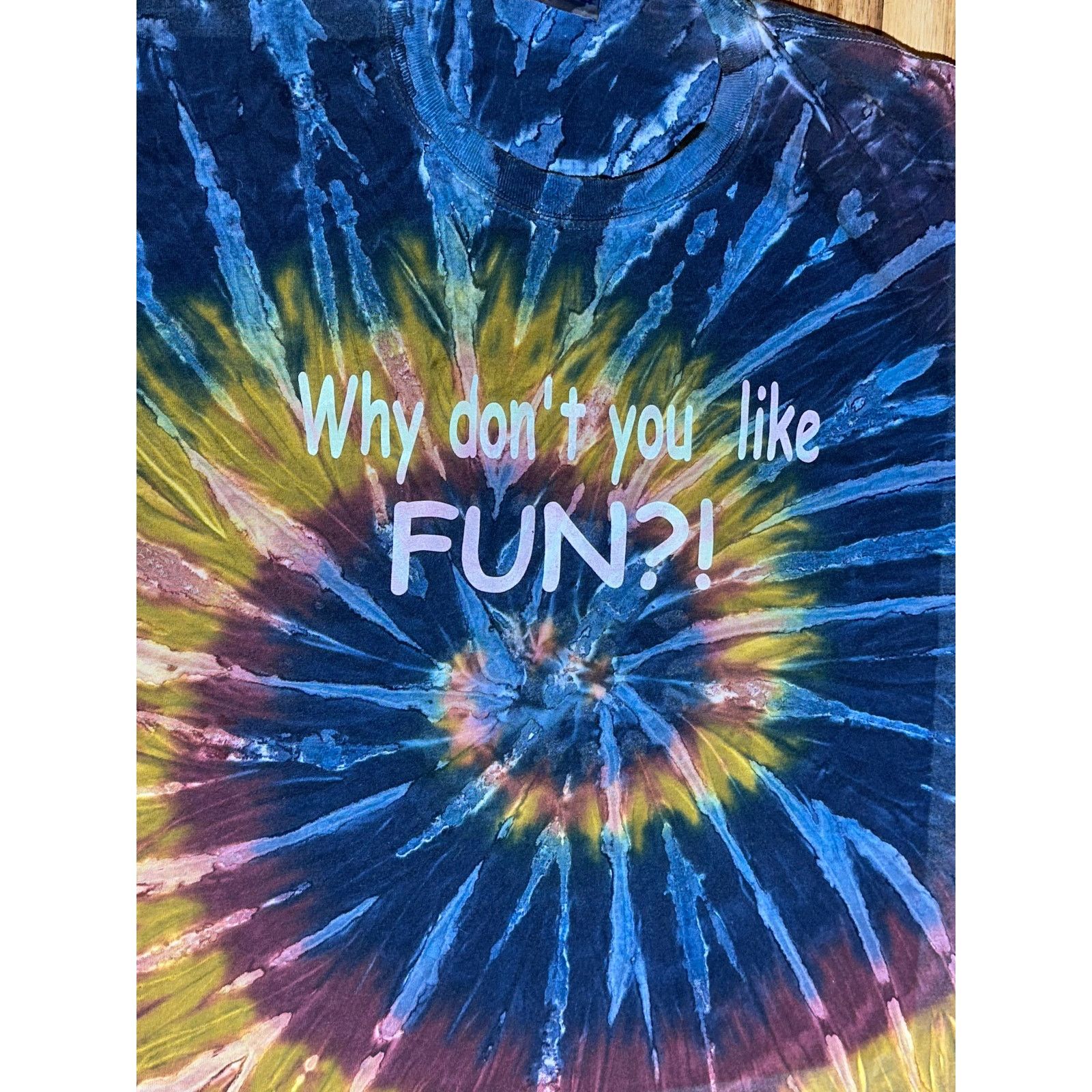 Hanes Why Don’t You Like Fun?! Tie Dye Tshirt Size XL Size US XL / EU 56 / 4 - 4 Thumbnail