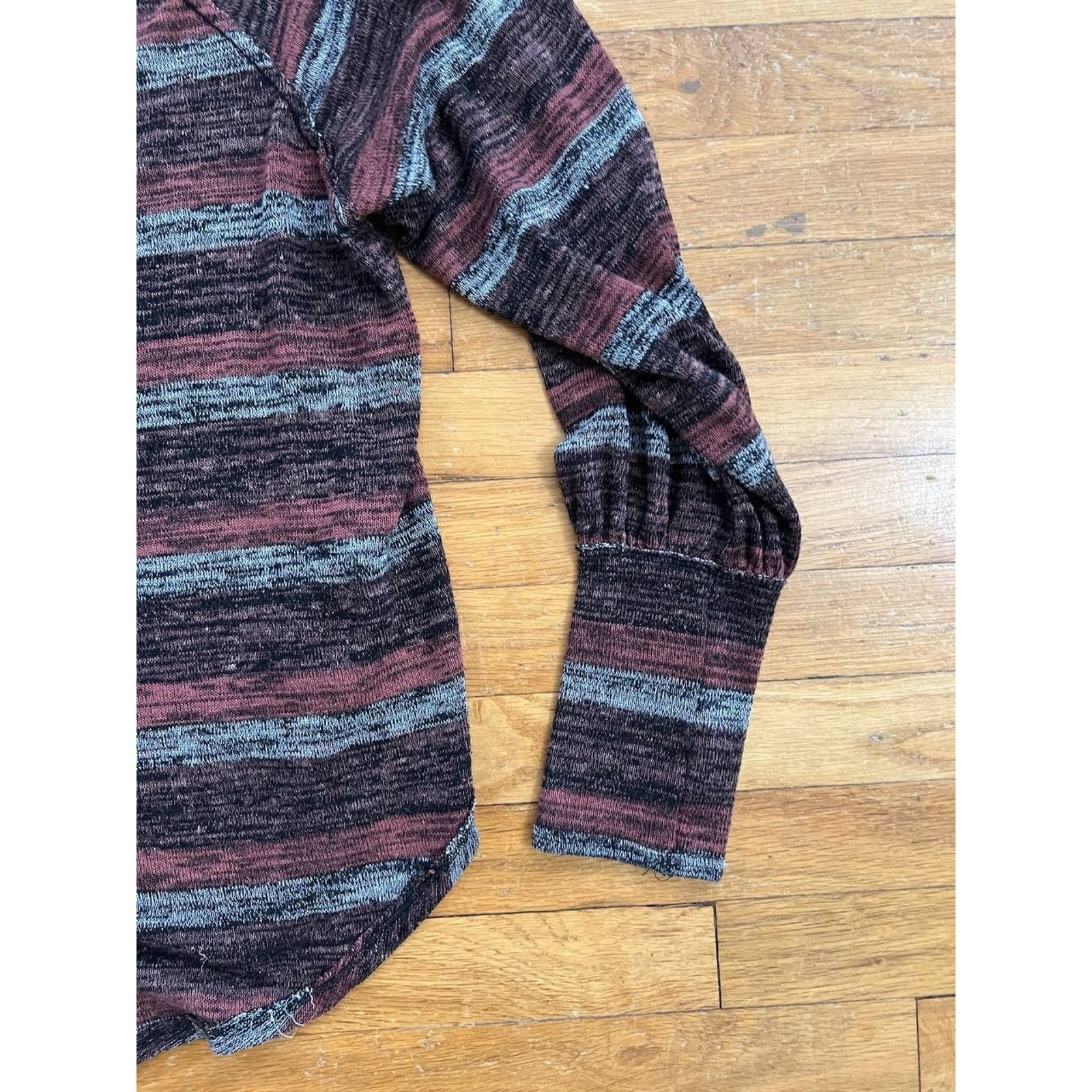 Free People FREE PEOPLE Sweater Slouchy Boho Stripe Rust L/G A001757 Size L / US 10 / IT 46 - 4 Thumbnail