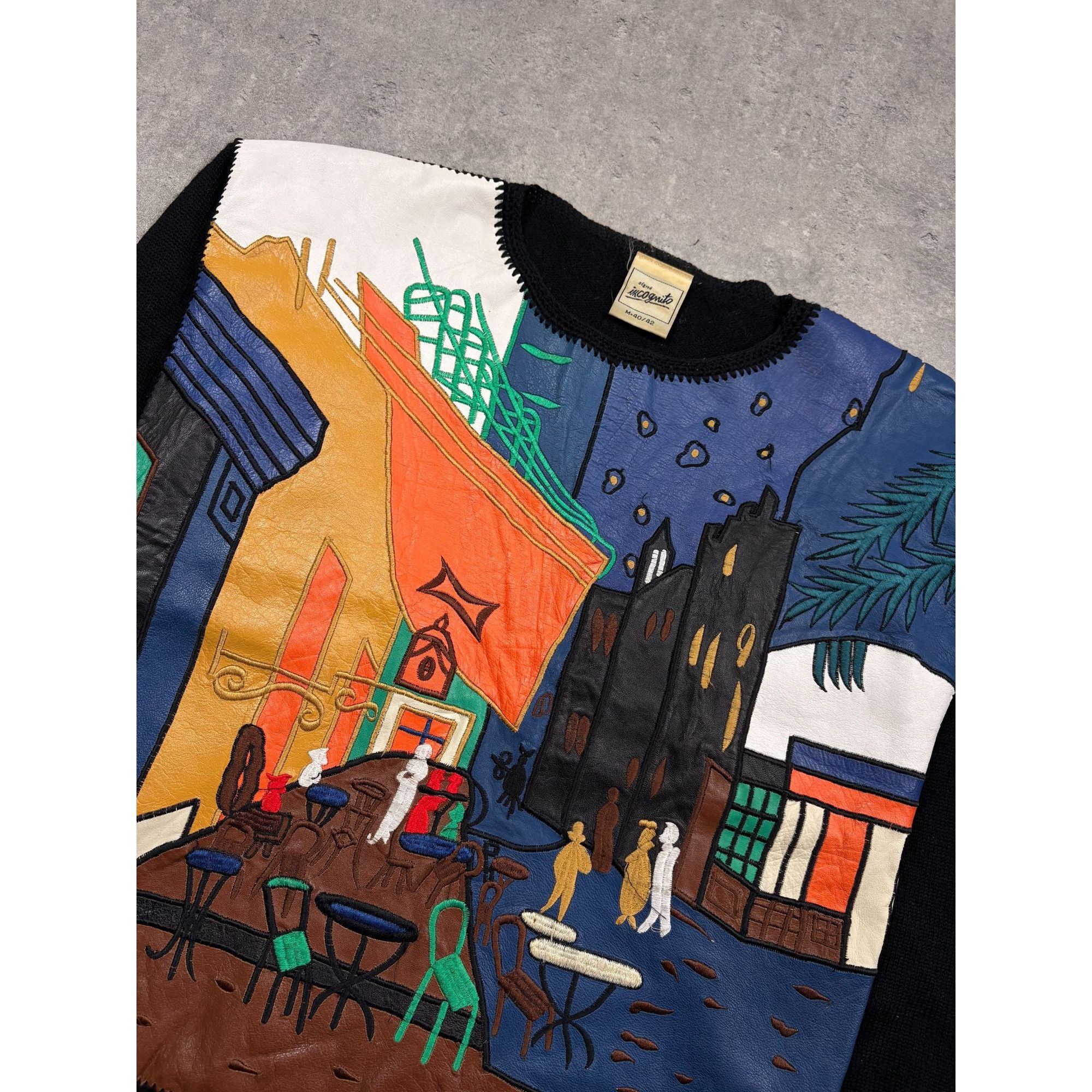Other Wearable Art: Vintage Incognito "Cafe Terrace" Leather Patch Size M / US 6-8 / IT 42-44 - 4 Thumbnail