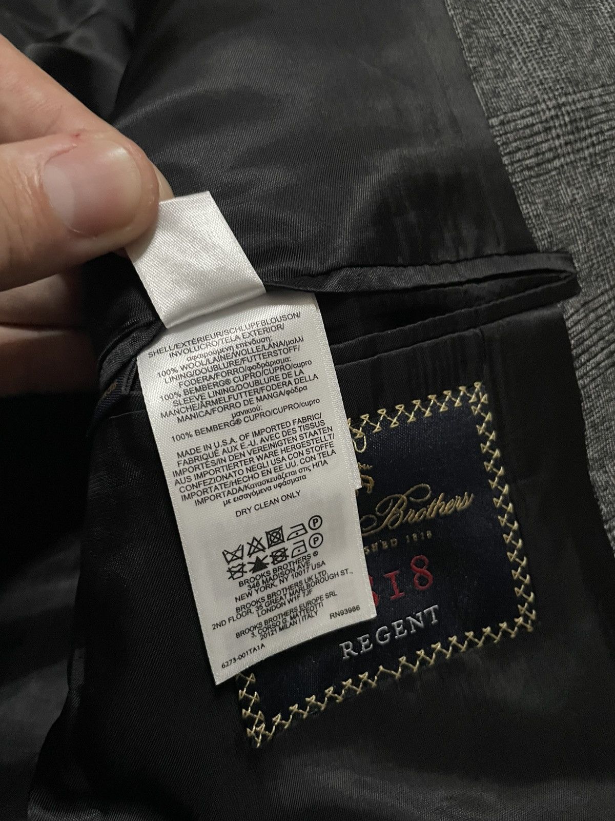 Brooks Brothers Brooks Brothers 1818 E.Thomas Wool Charcoal Blazer 42S EU 54 Size 42S - 11 Thumbnail