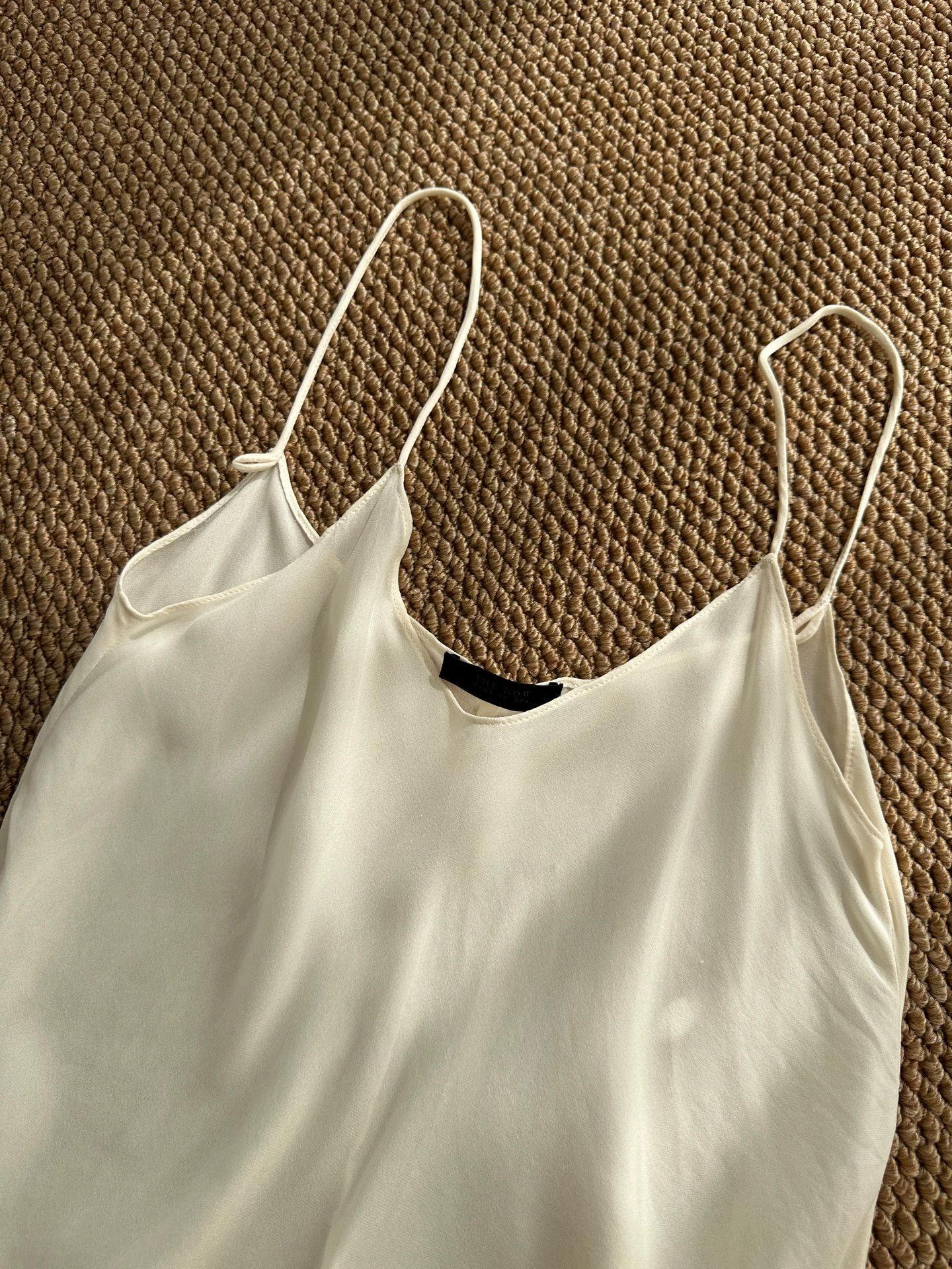 The Row THE ROW Wavy Hem Silk Thin Strap White Top L Size L / US 10 / IT 46 - 5 Thumbnail