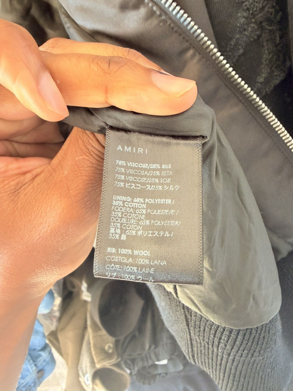 Amiri Amiri Satin Guitar Strap Bomber Size US S / EU 44-46 / 1 - 9 Thumbnail