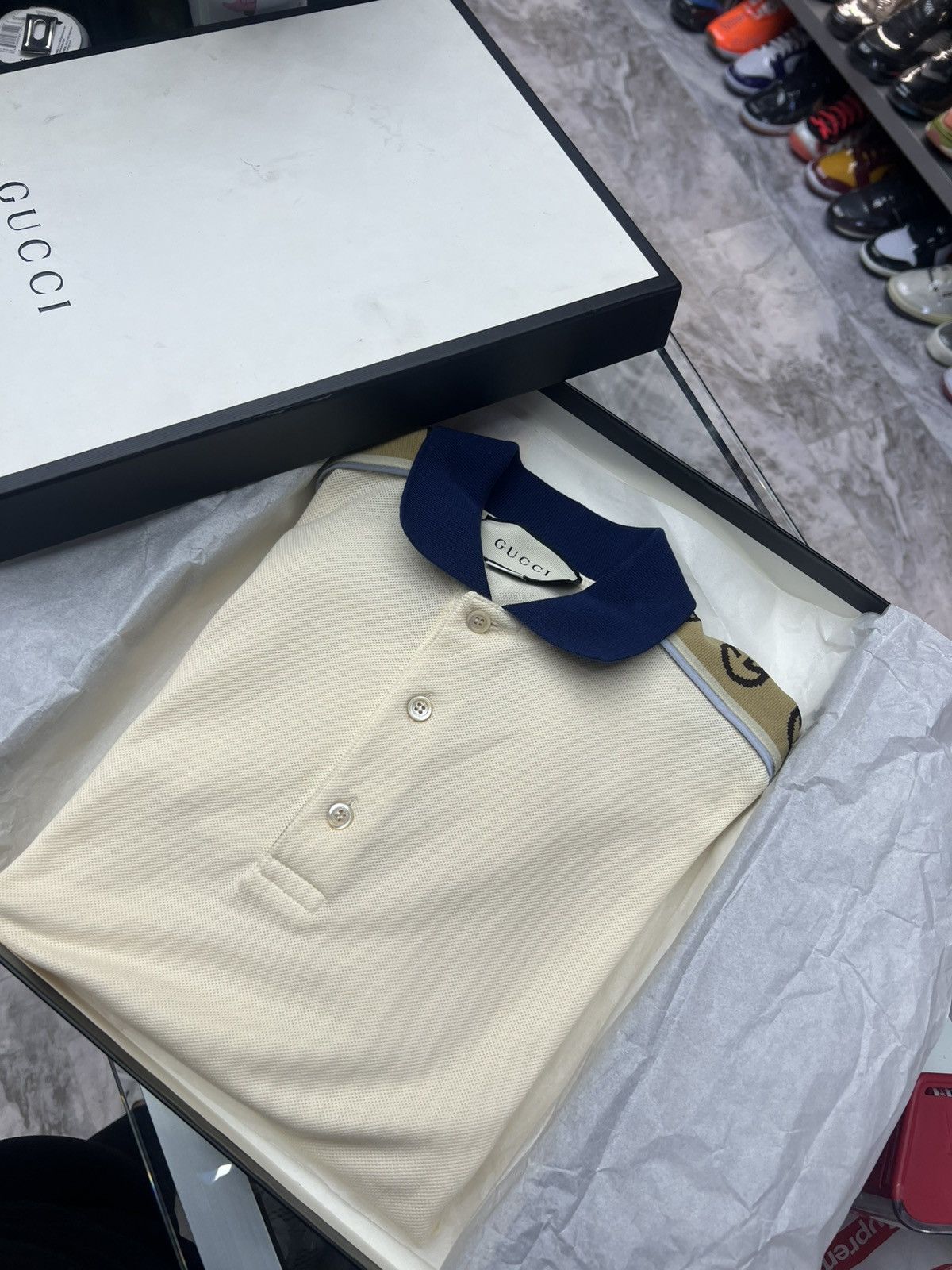 Gucci Gucci Polo With Interlocking G Stripe Size US L / EU 52-54 / 3 - 3 Thumbnail