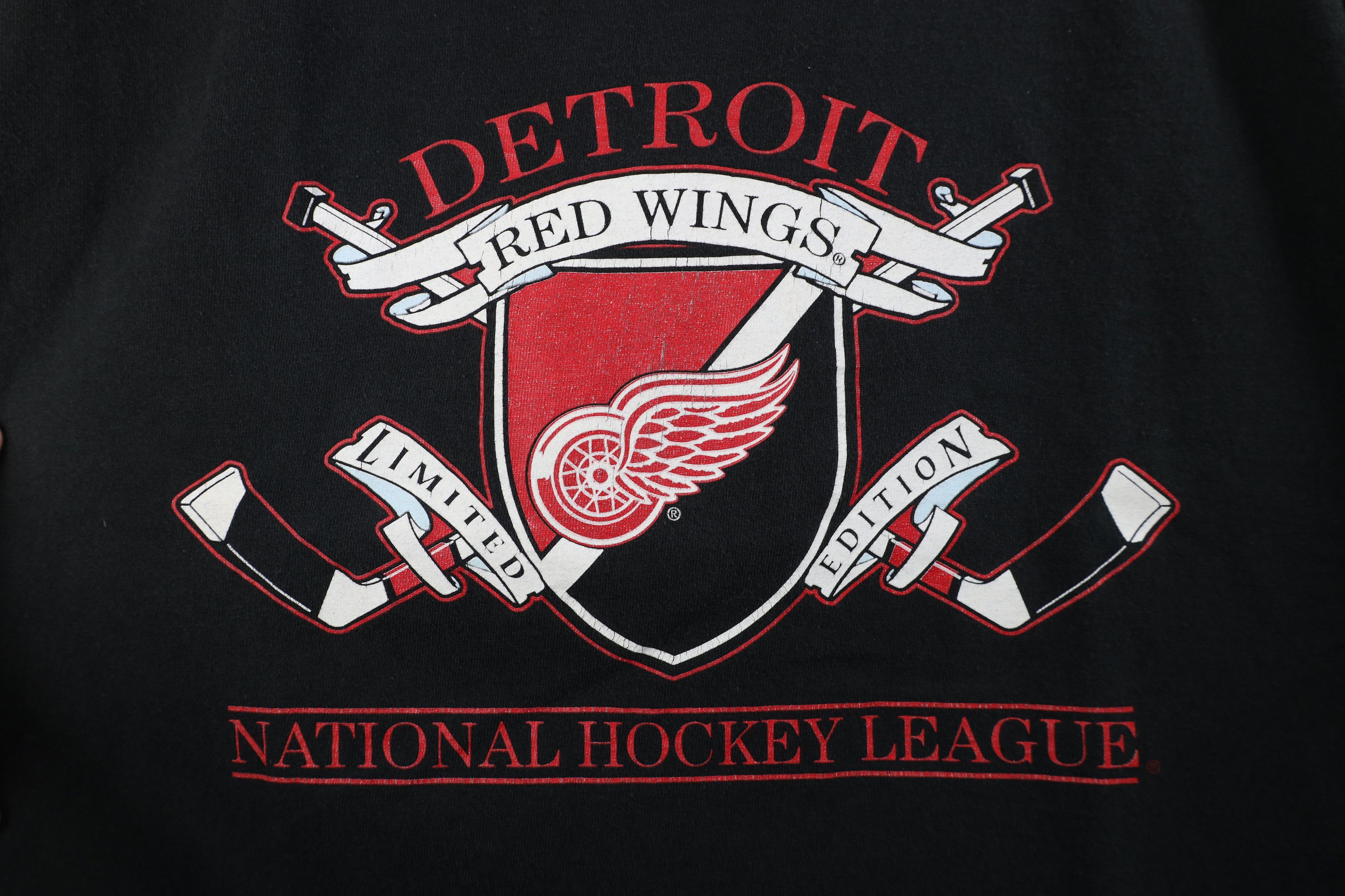 Vintage Vintage 90s Detroit Red Wings Hockey T-Shirt Black Cotton Size US XL / EU 56 / 4 - 4 Thumbnail